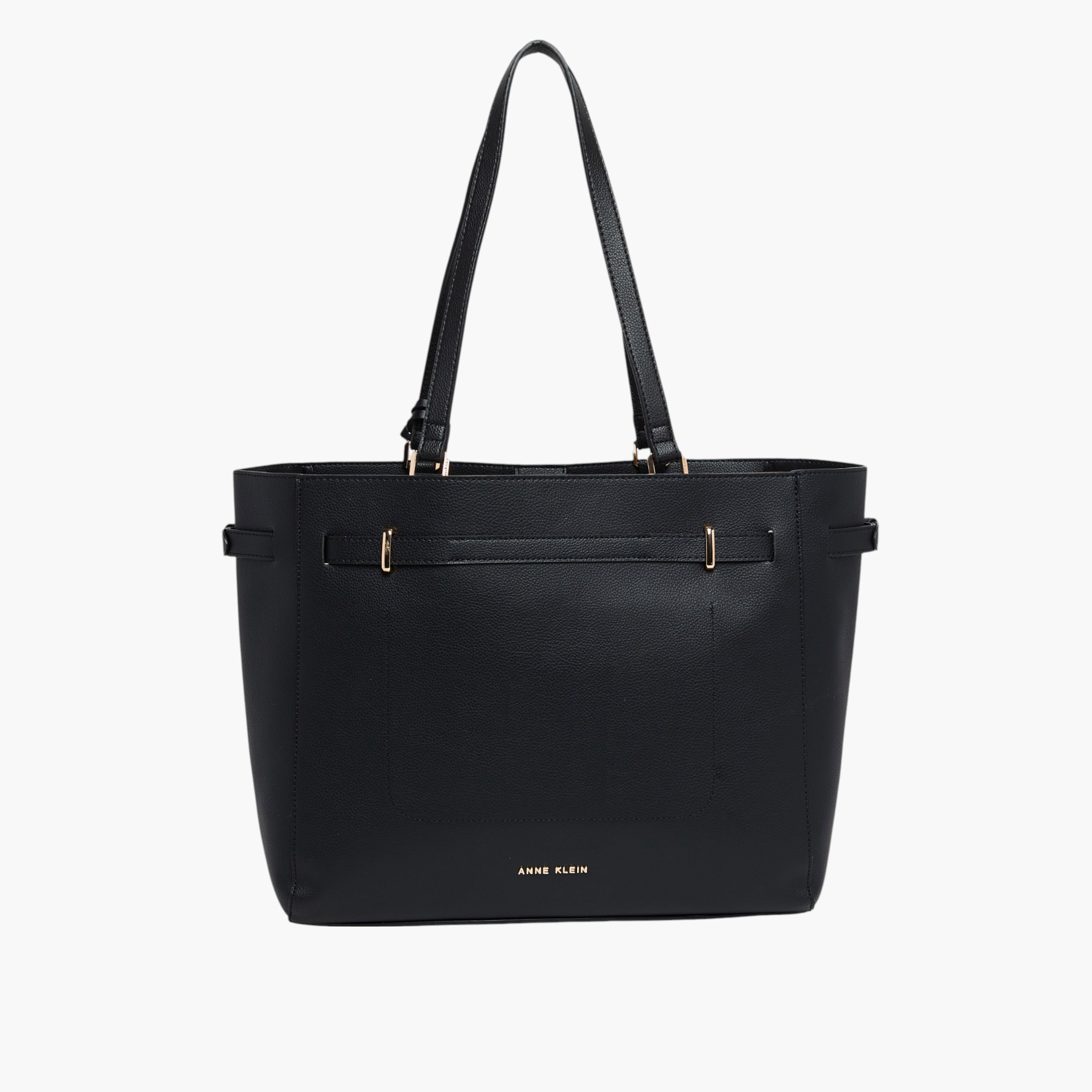 Anne Klein Solid Tote Bag with Double Handles and Lock Charm-women-bagsandwallets-handbags-image-3