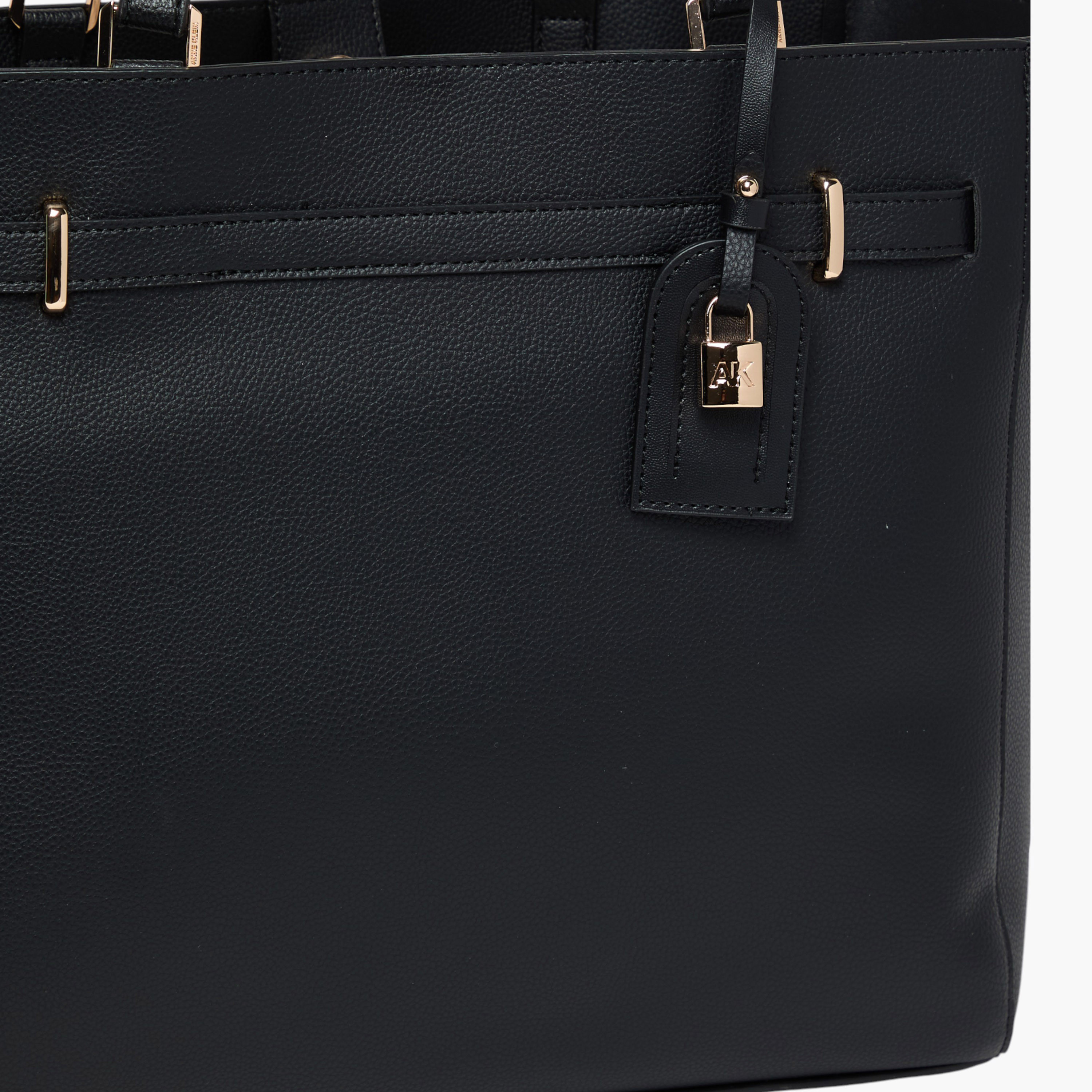 Anne Klein Solid Tote Bag with Double Handles and Lock Charm-women-bagsandwallets-handbags-image-4