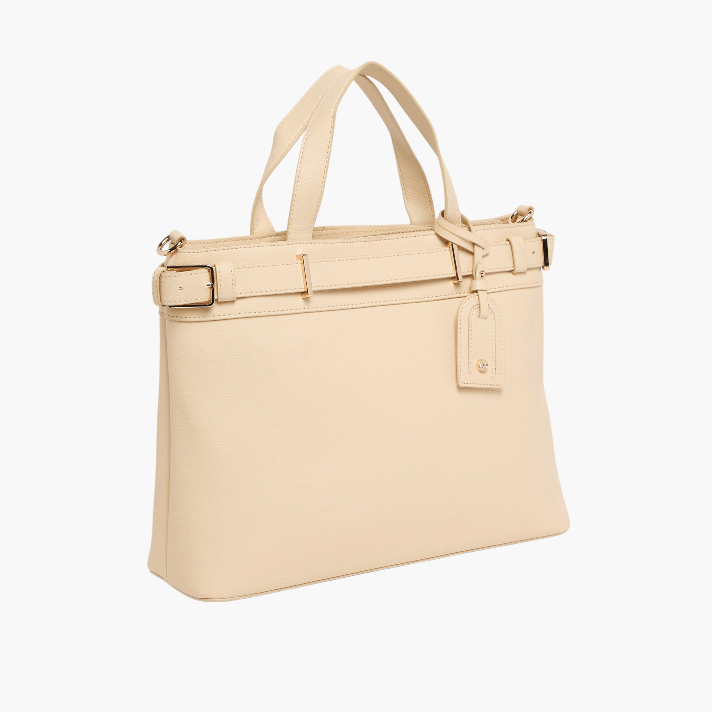 Anne Klein Solid Tote Bag with Double Handle and Magnetic Button Closure-women-bagsandwallets-handbags-image-2