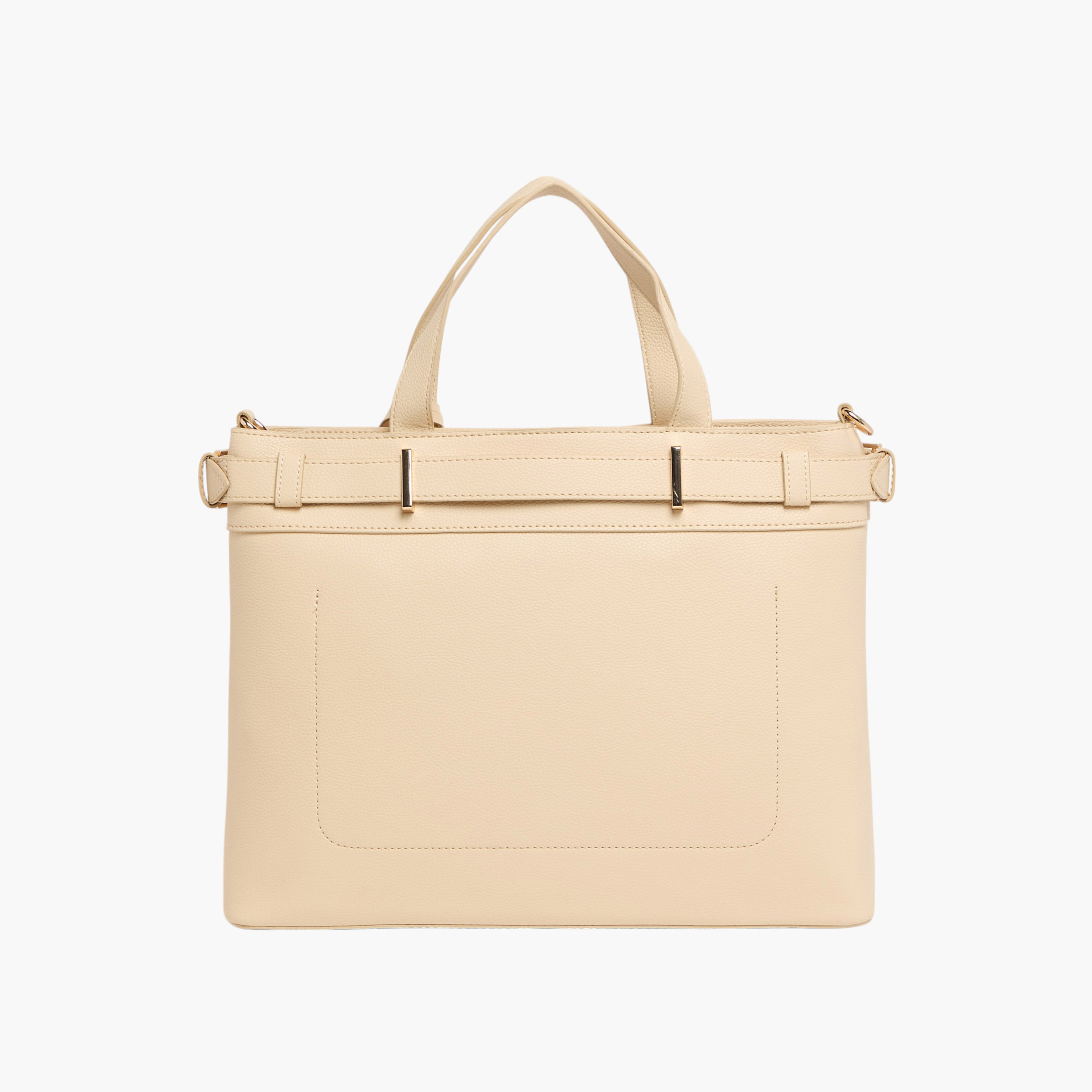 Anne Klein Solid Tote Bag with Double Handle and Magnetic Button Closure-women-bagsandwallets-handbags-image-3