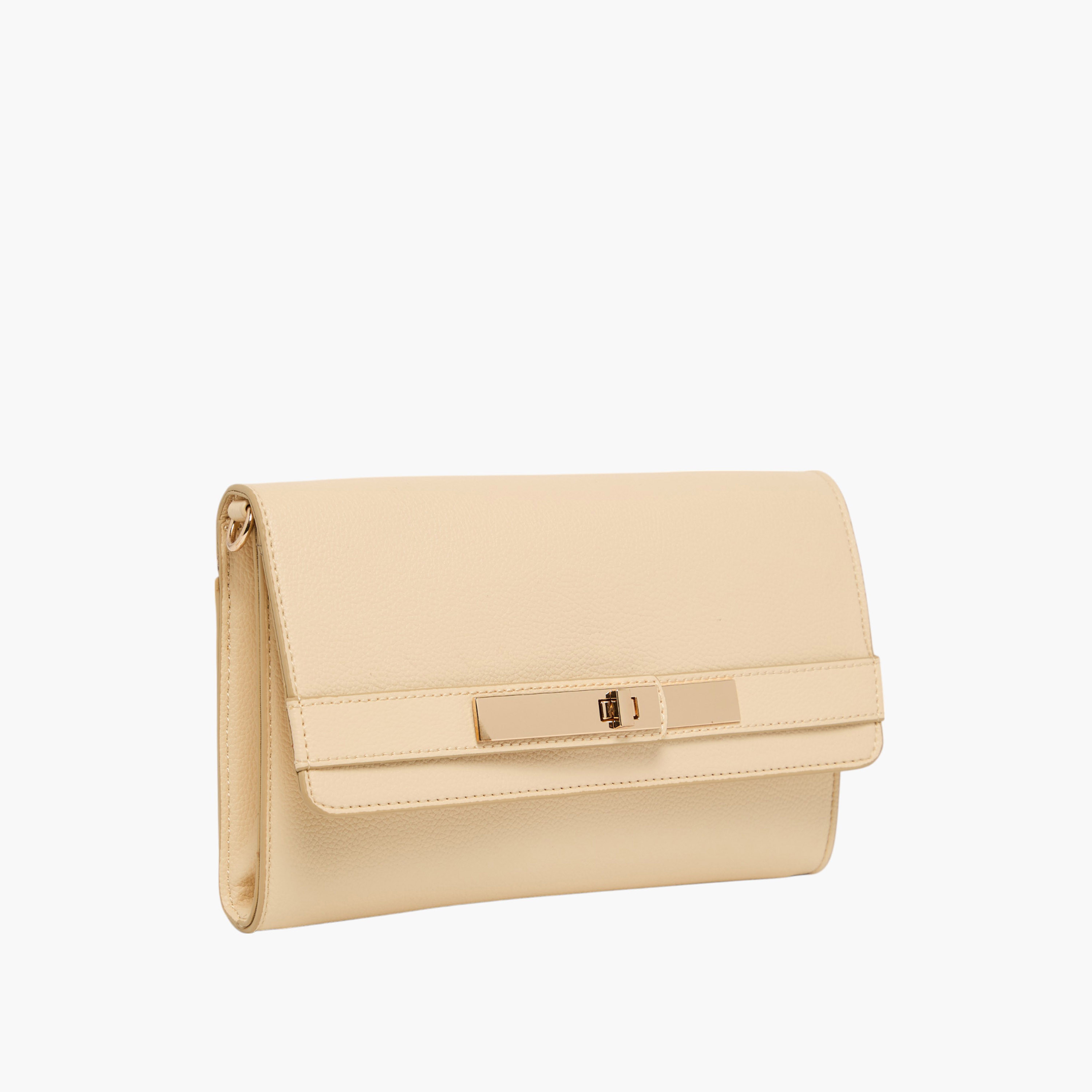 Anne Klein Solid Sling Bag with Detachable Chain Strap and Flap Closure-women-bagsandwallets-handbags-image-2