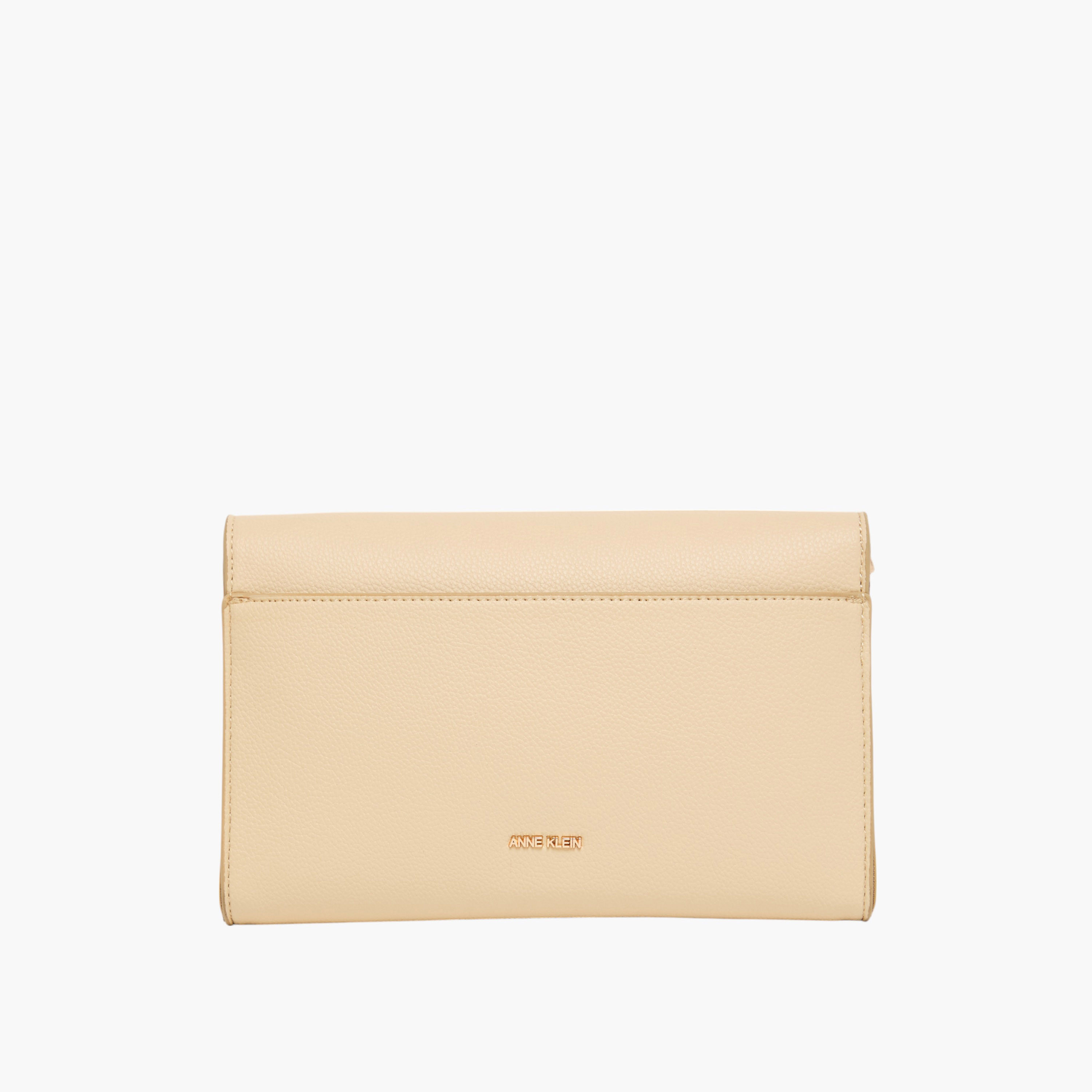 Anne Klein Solid Sling Bag with Detachable Chain Strap and Flap Closure-women-bagsandwallets-handbags-image-3