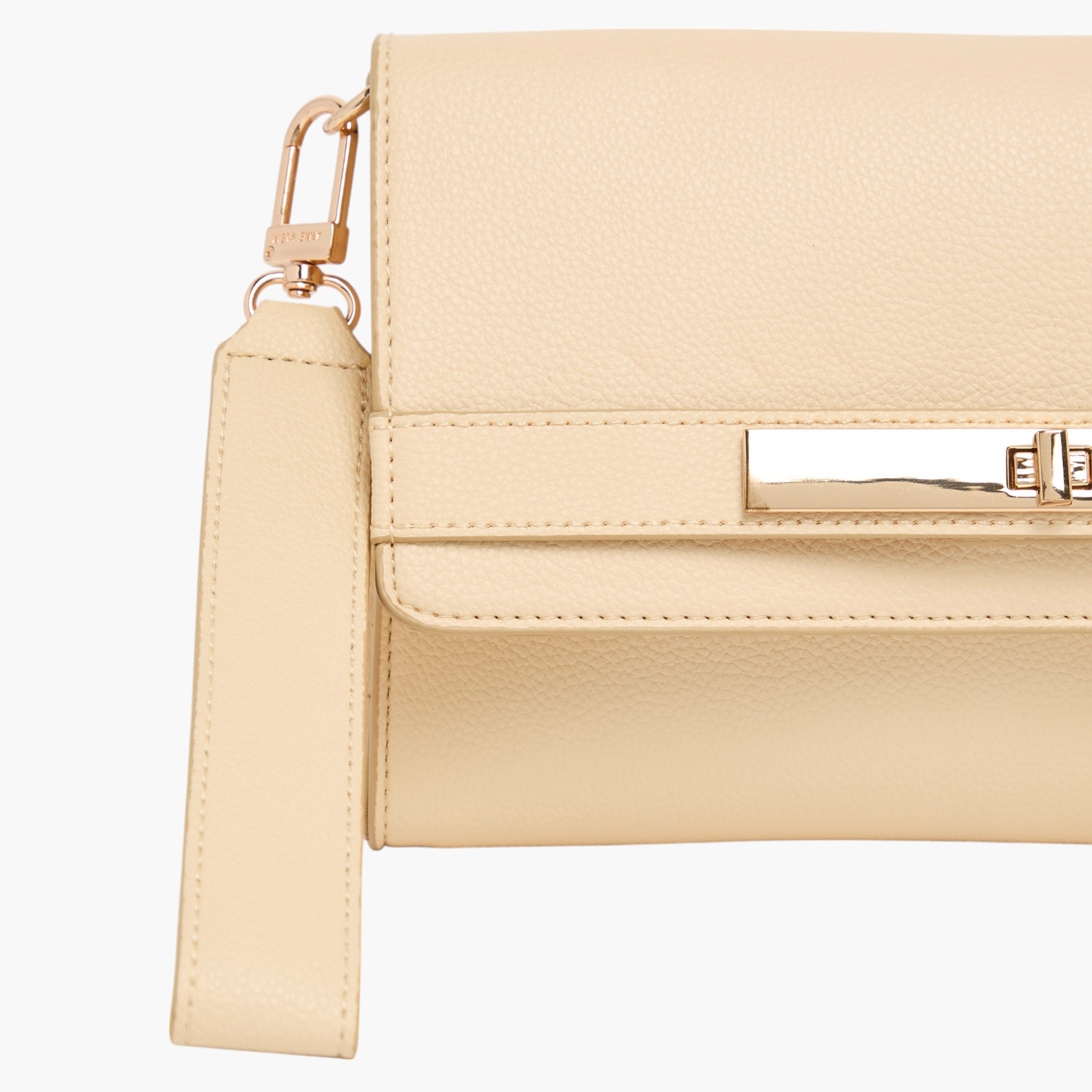 Anne Klein Solid Sling Bag with Detachable Chain Strap and Flap Closure-women-bagsandwallets-handbags-image-4
