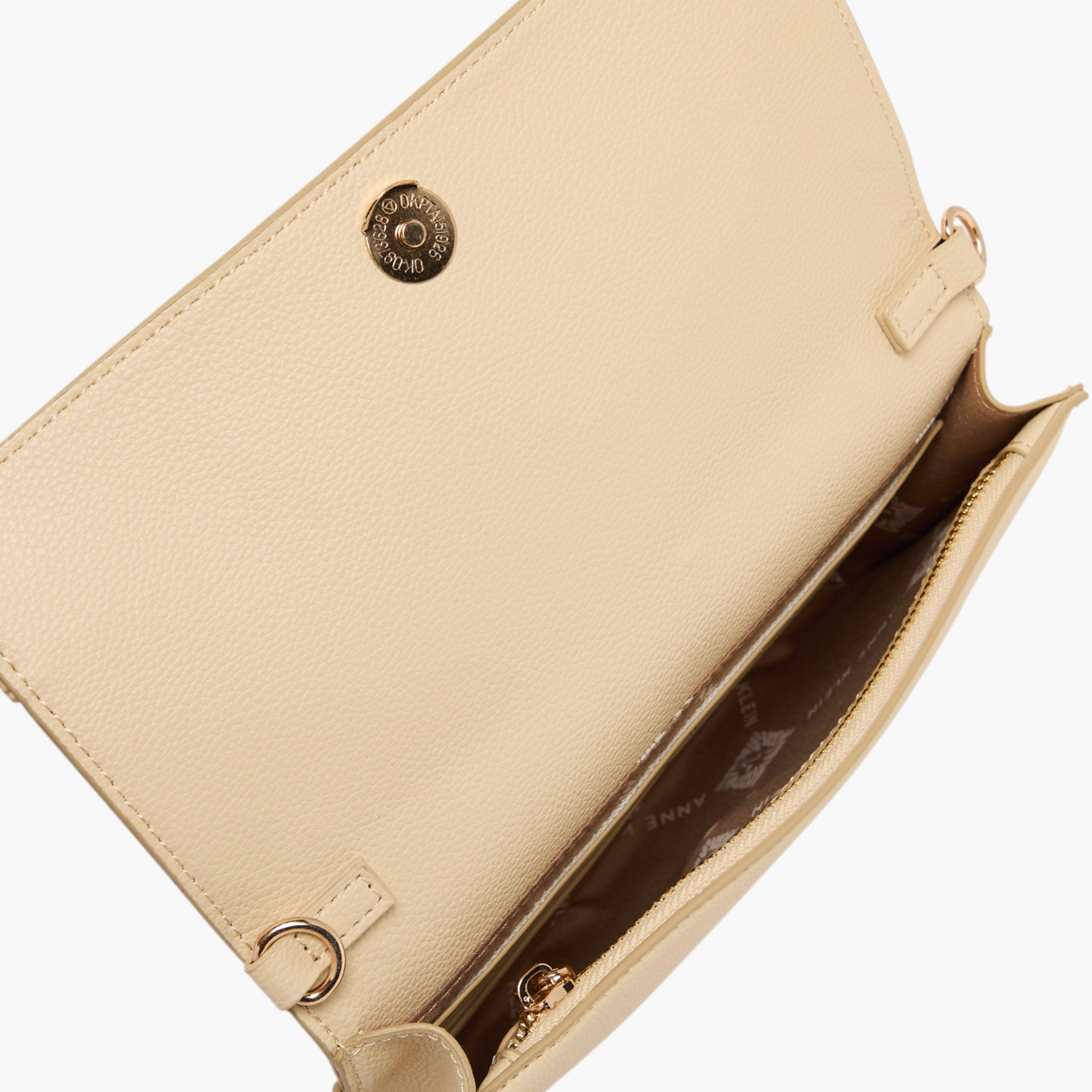 Anne Klein Solid Sling Bag with Detachable Chain Strap and Flap Closure-women-bagsandwallets-handbags-image-6