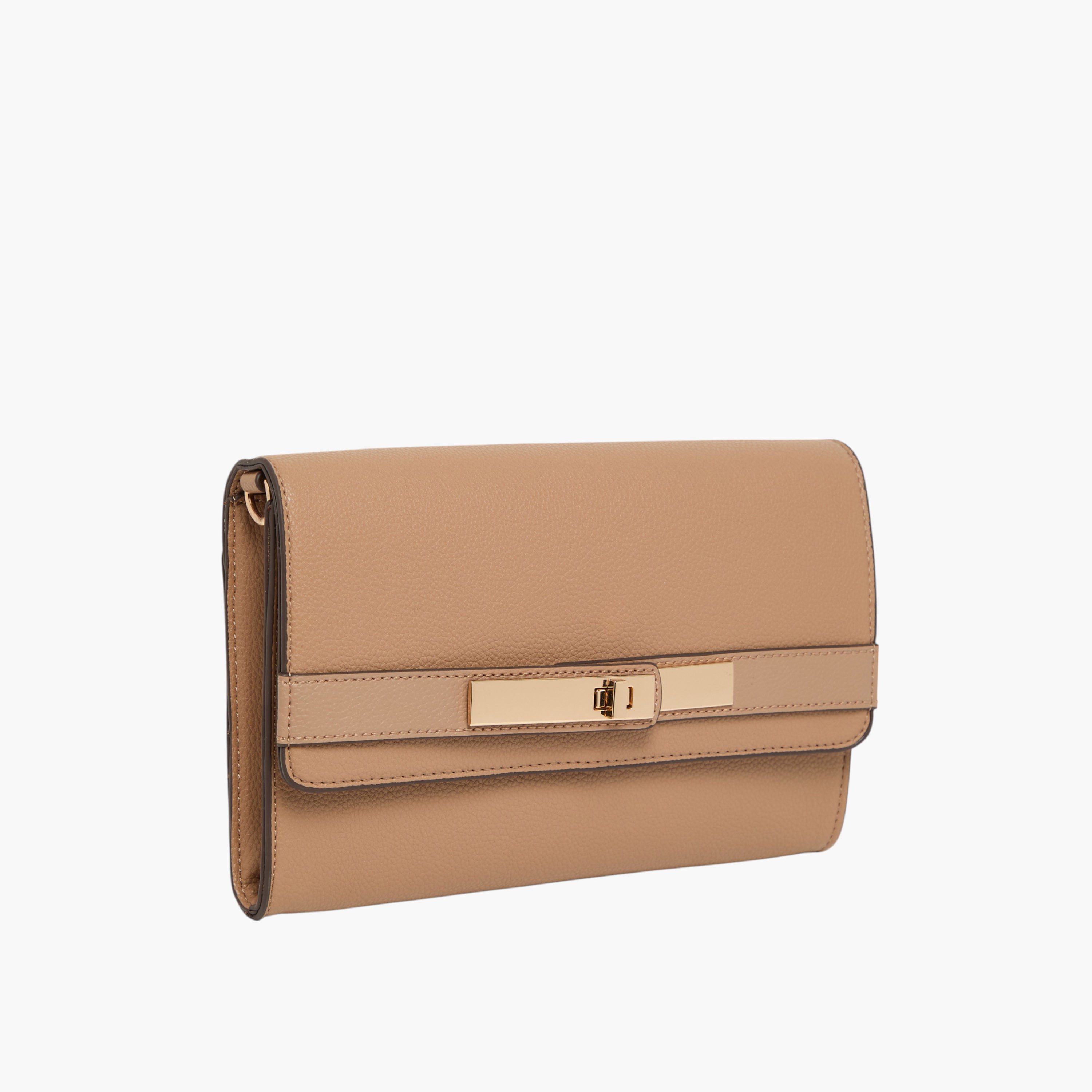 Anne Klein Solid Sling Bag with Detachable Chain Strap and Flap Closure-women-bagsandwallets-handbags-image-2