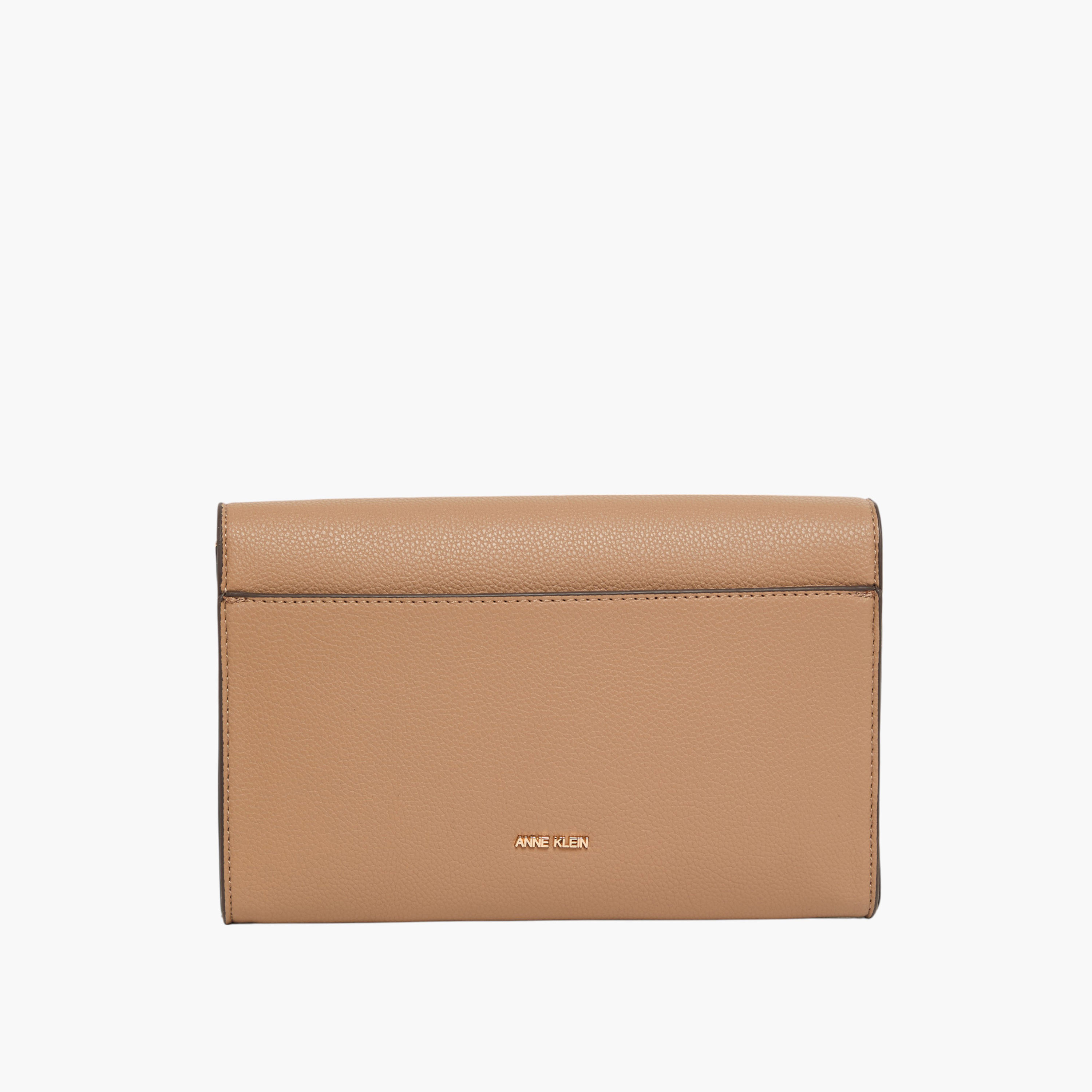 Anne Klein Solid Sling Bag with Detachable Chain Strap and Flap Closure-women-bagsandwallets-handbags-image-3