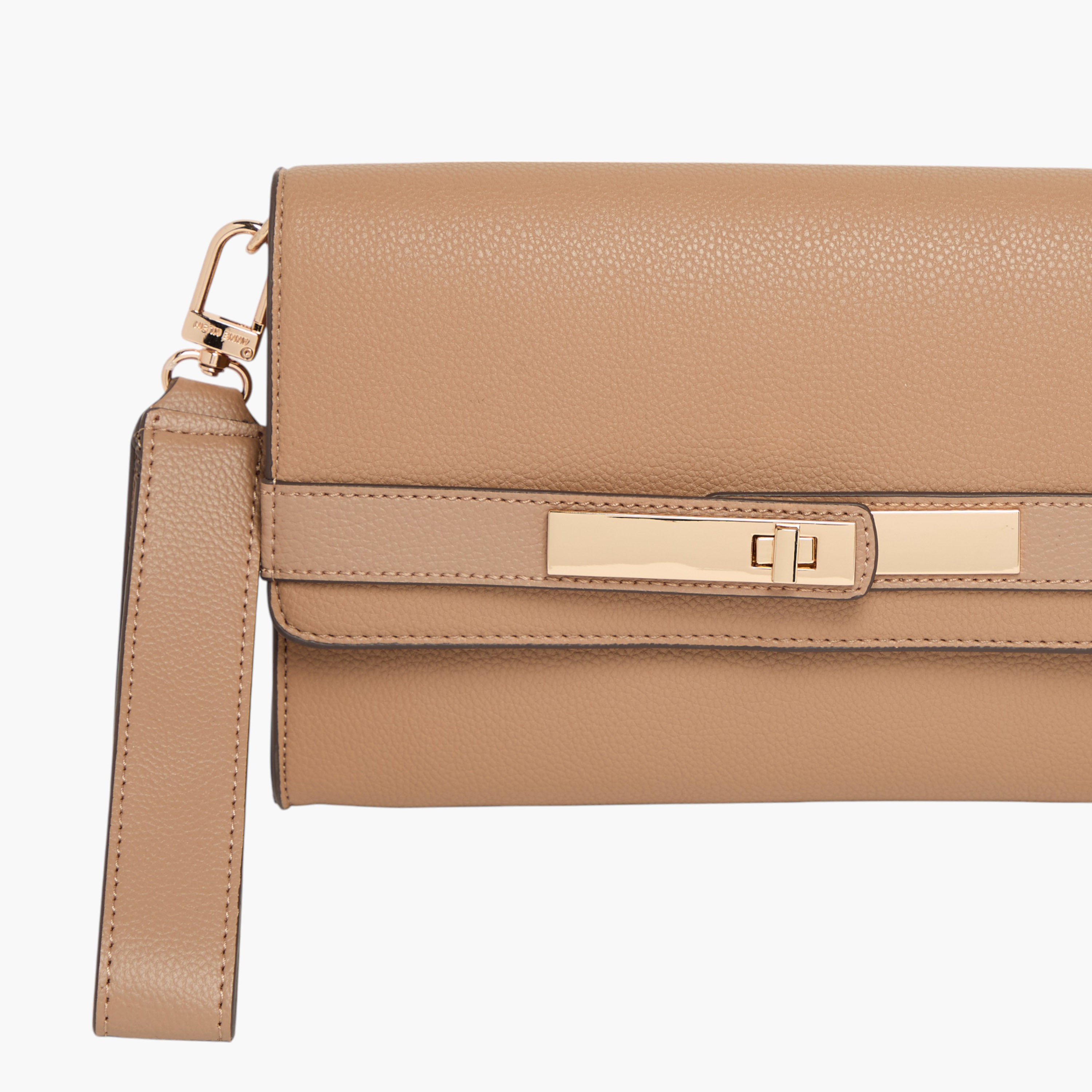 Anne Klein Solid Sling Bag with Detachable Chain Strap and Flap Closure-women-bagsandwallets-handbags-image-4