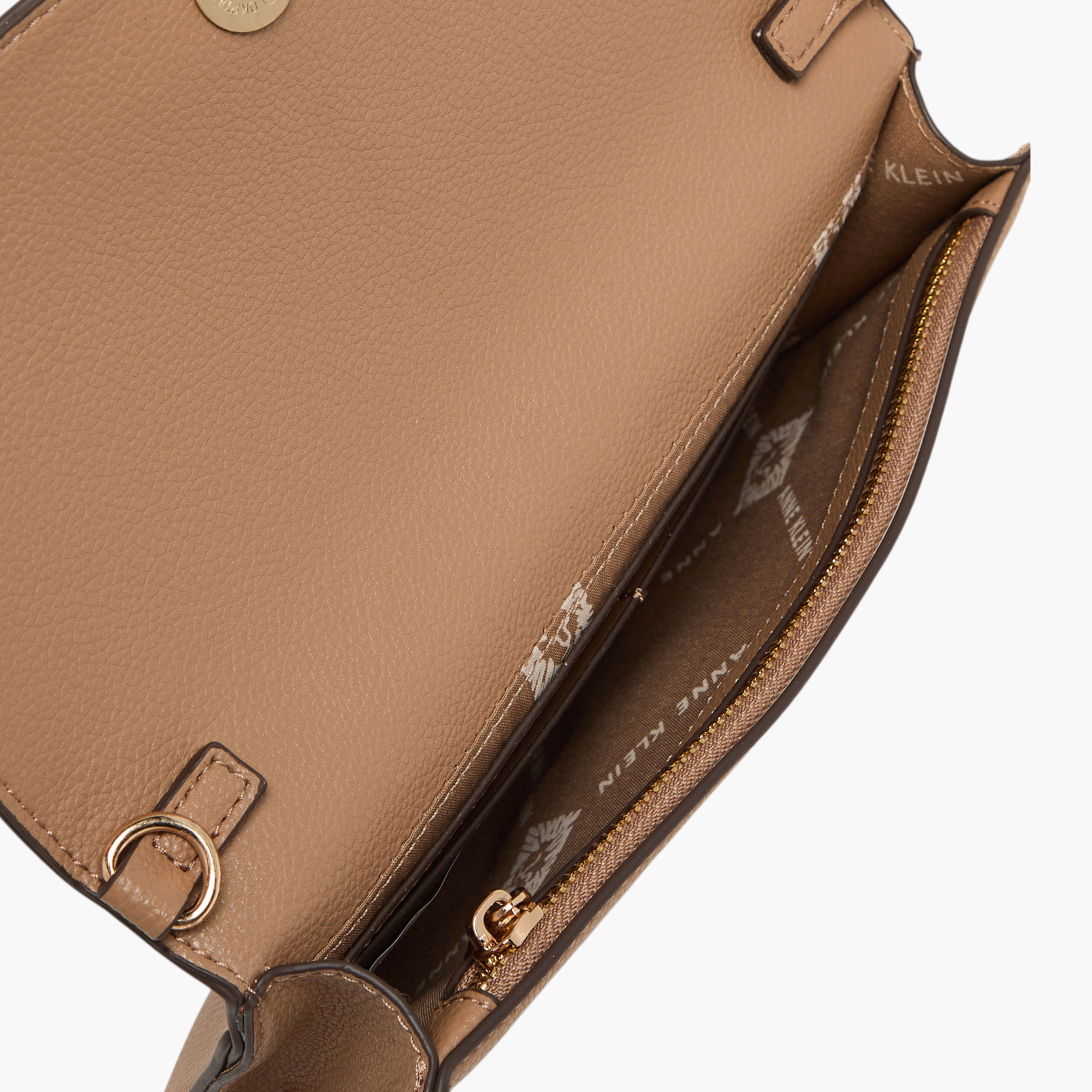 Anne Klein Solid Sling Bag with Detachable Chain Strap and Flap Closure-women-bagsandwallets-handbags-image-6