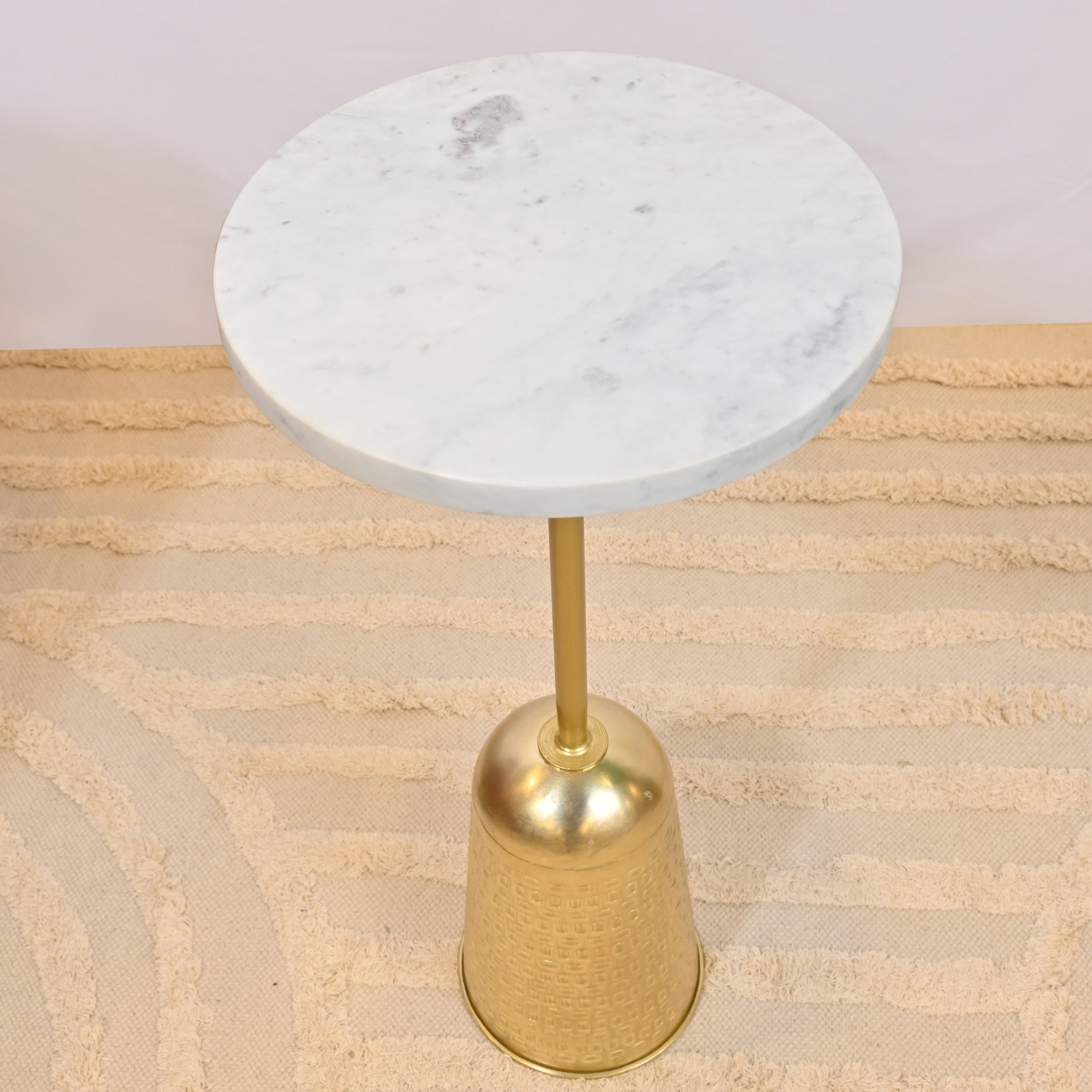 Crafted by Lifestyle Marble Accent Table with Conical Base - 56x26 cms-furniture-livingroom-sideandendtables-image-3