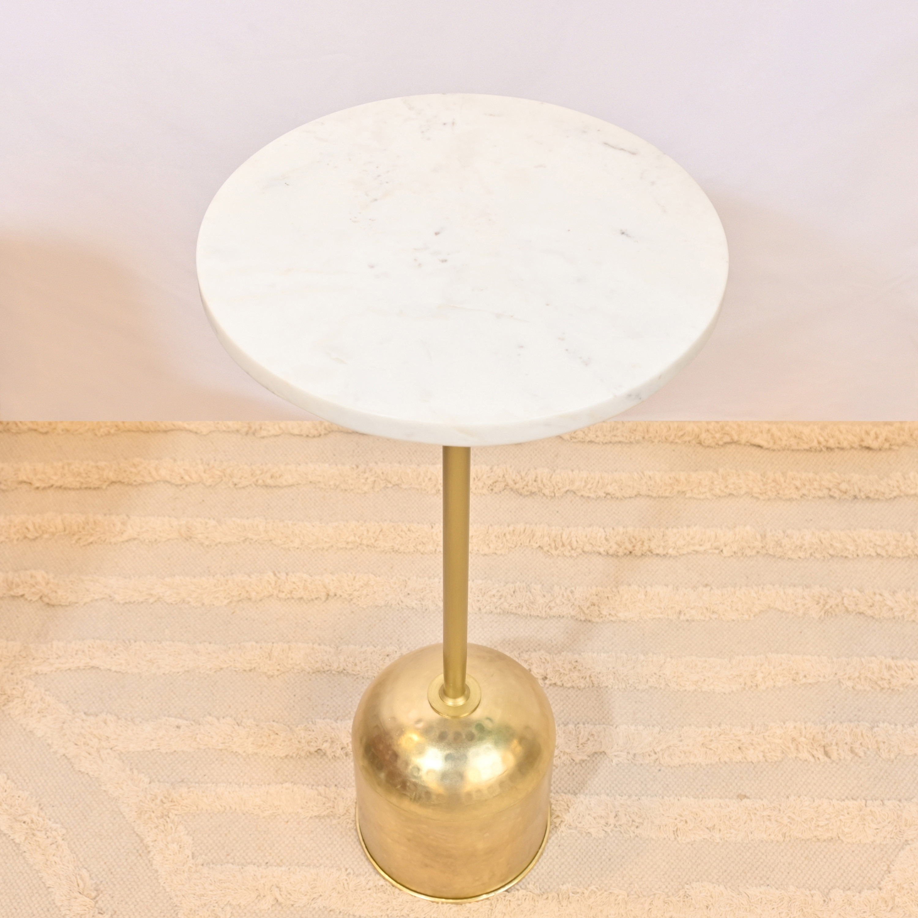 Crafted by Lifestyle Marble Top Accent Table with Pedestal Base - 56 cms-furniture-livingroom-sideandendtables-image-3