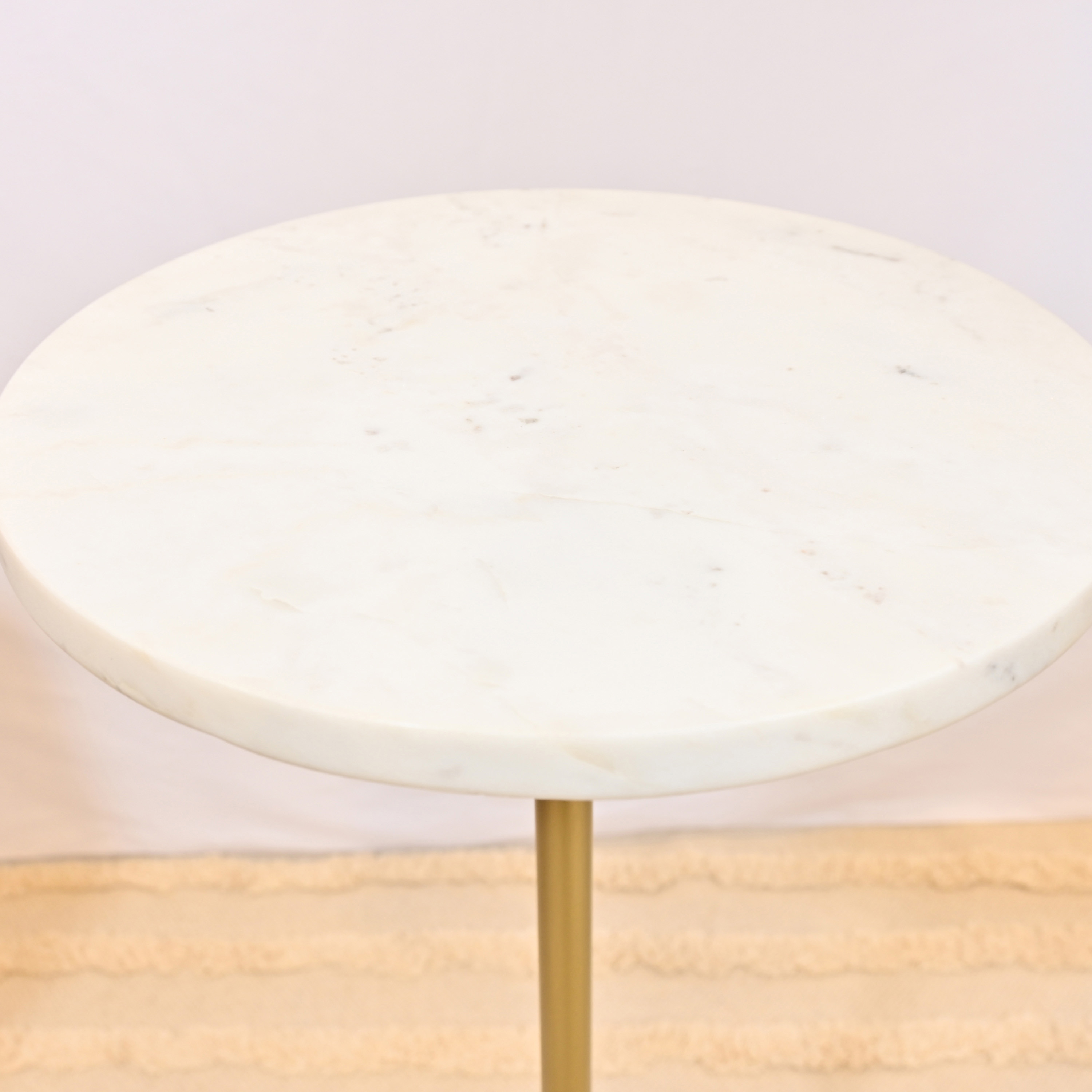 Crafted by Lifestyle Marble Top Accent Table with Pedestal Base - 56 cms-furniture-livingroom-sideandendtables-image-5