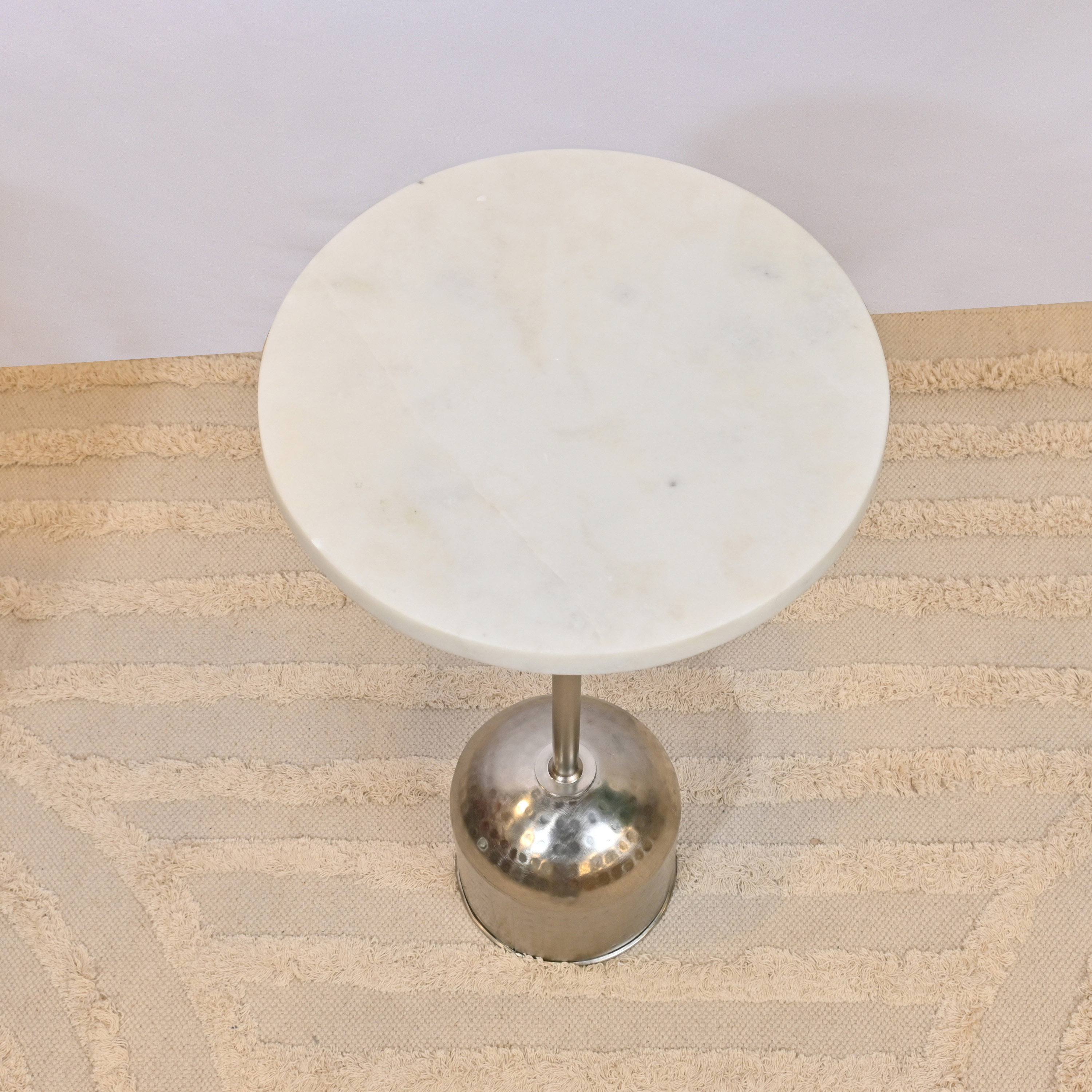 Crafted by Lifestyle Marble Top Accent Table with Pedestal Base - 56 cms-furniture-livingroom-sideandendtables-image-5