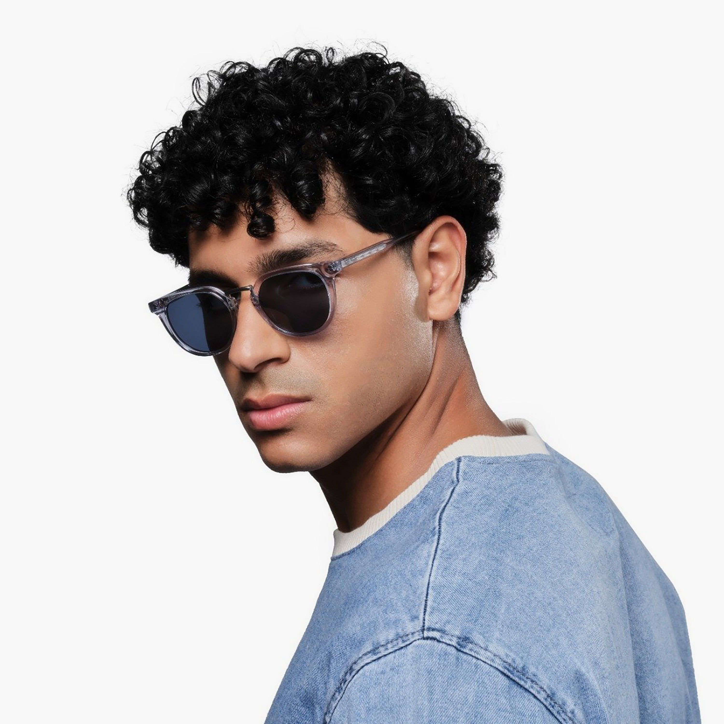 30Sundays Alain 49 MM Blue Round Sunglasses | sm110202-30s-000451-0202-49-men-sunglasses-image-6