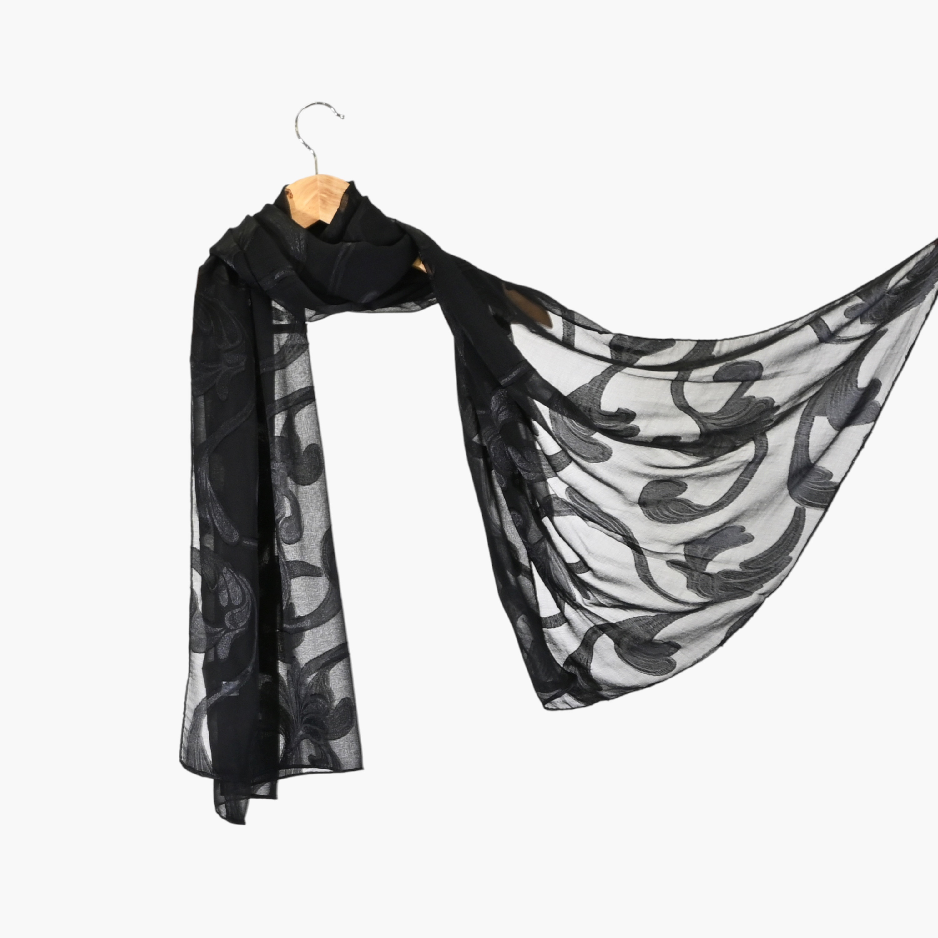 Zora Women's black scarf embroidered-women-clothingaccessories-scarves-image-6