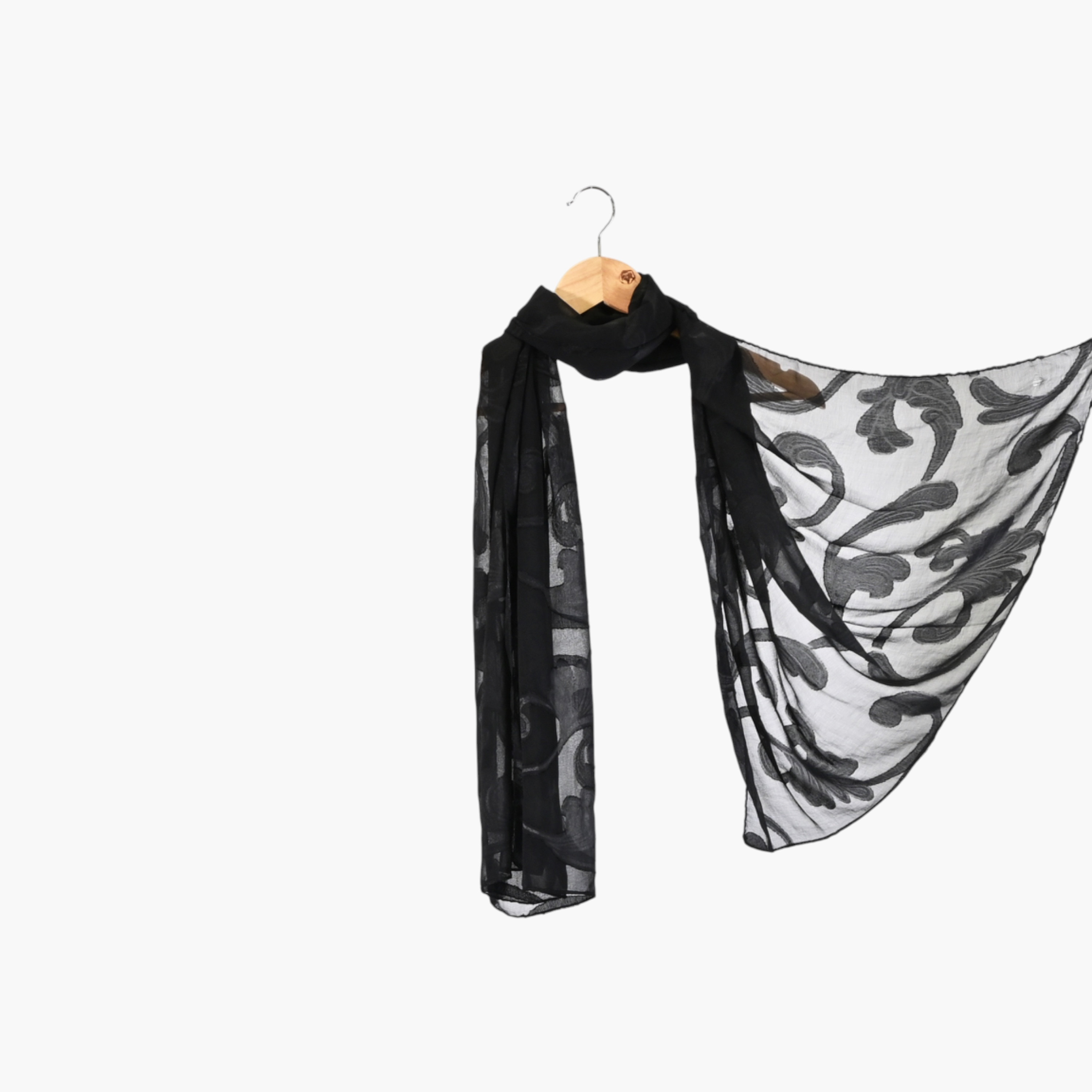 Zora Women's black scarf embroidered-women-clothingaccessories-scarves-image-2