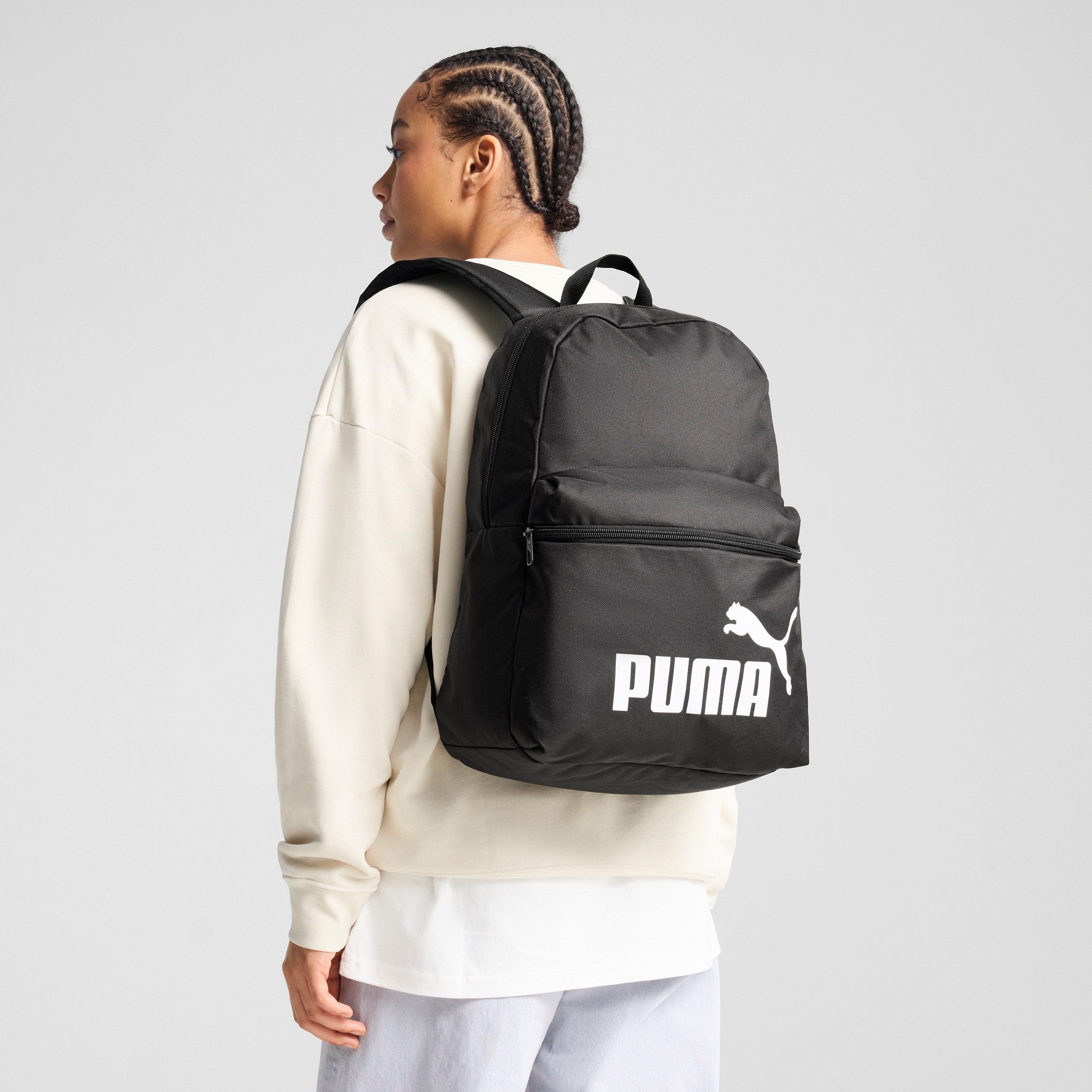 Puma Logo Print School Backpack with Adjustable Shoulder Straps and Zip Closure-school-bagsandbackpacks-backpacks-image-2