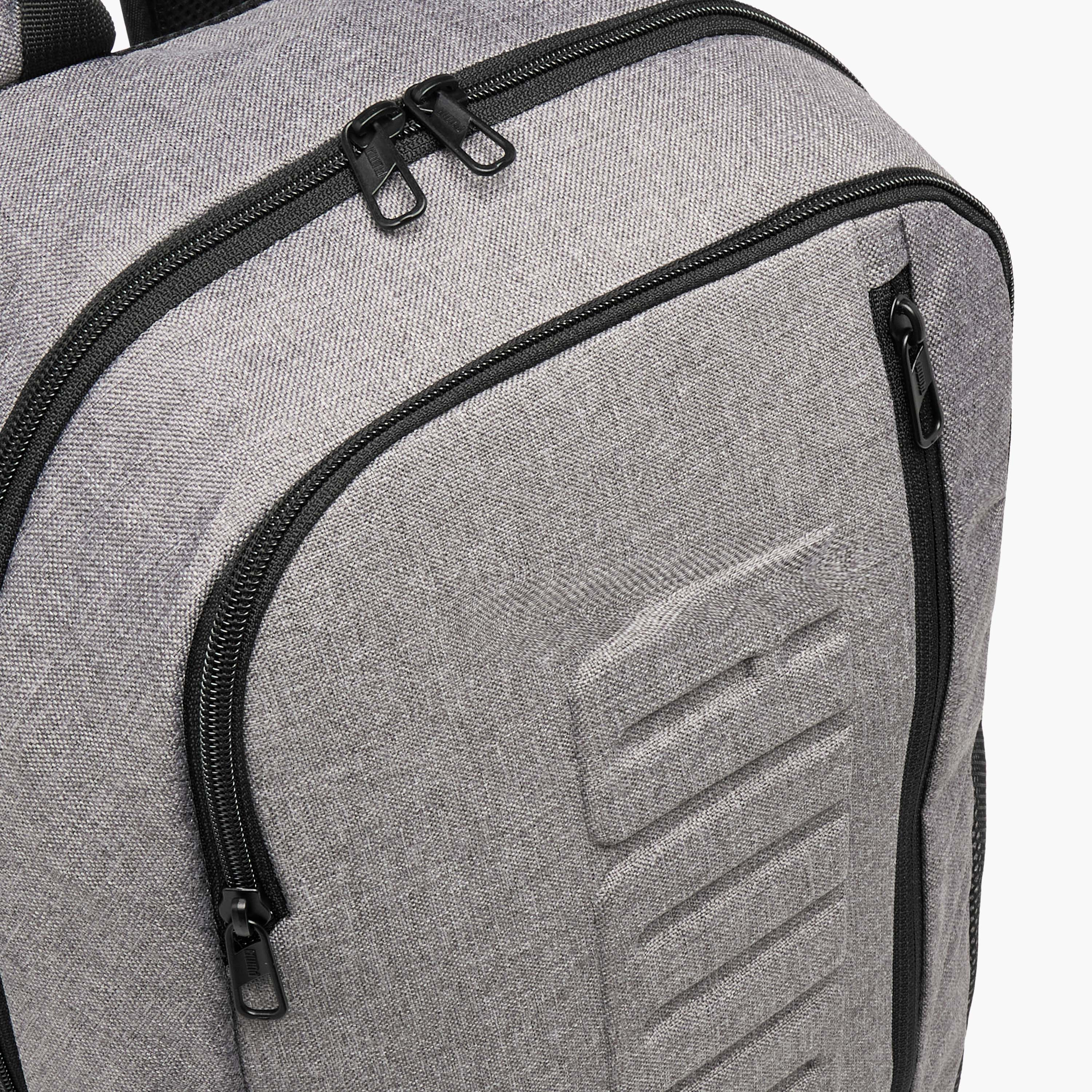 Puma Logo Embossed School Backpack with Adjustable Straps and Zip Closure-school-bagsandbackpacks-backpacks-image-4