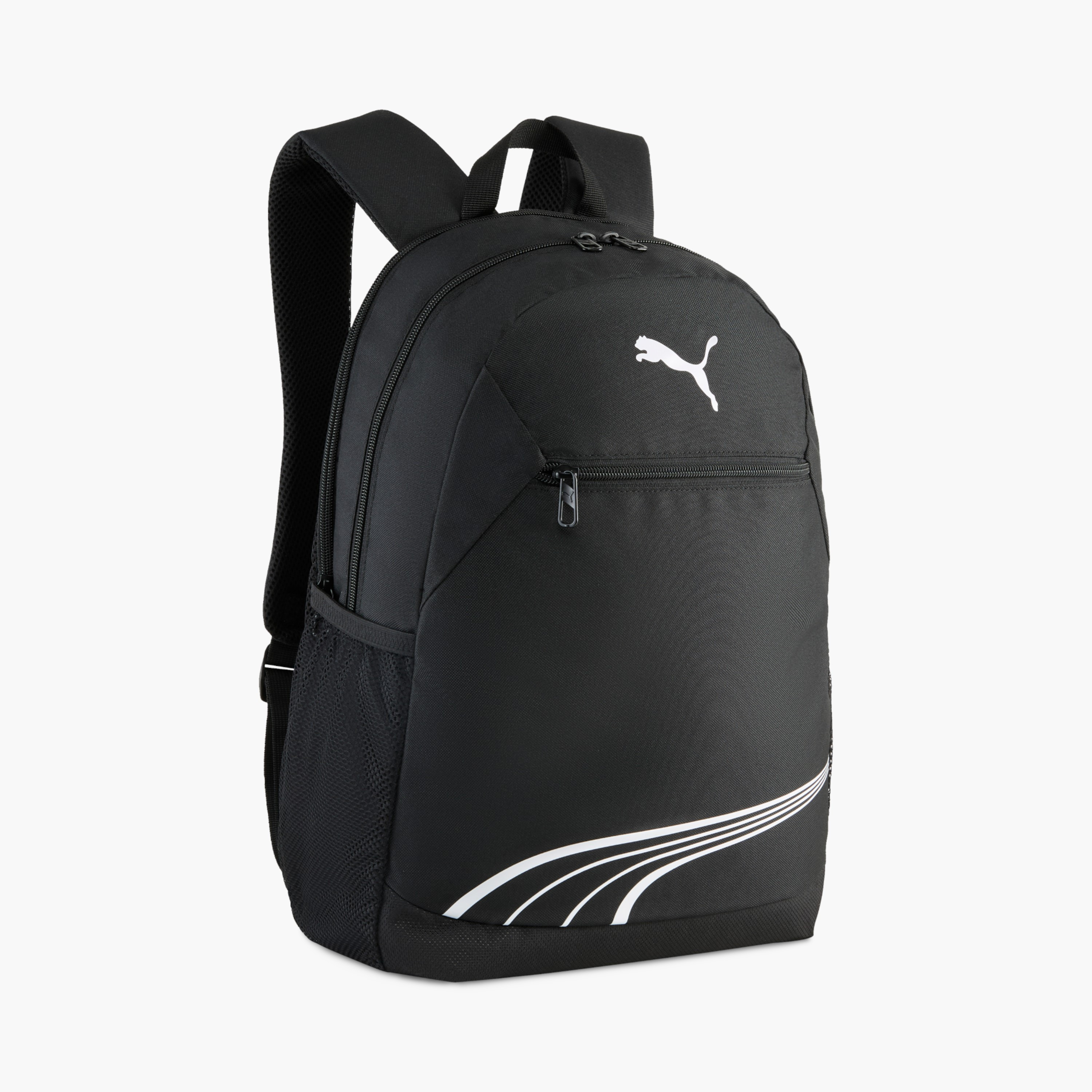 Puma Logo Print School Backpack with Adjustable Shoulder Straps and Zip Closure-school-bagsandbackpacks-backpacks-image-1