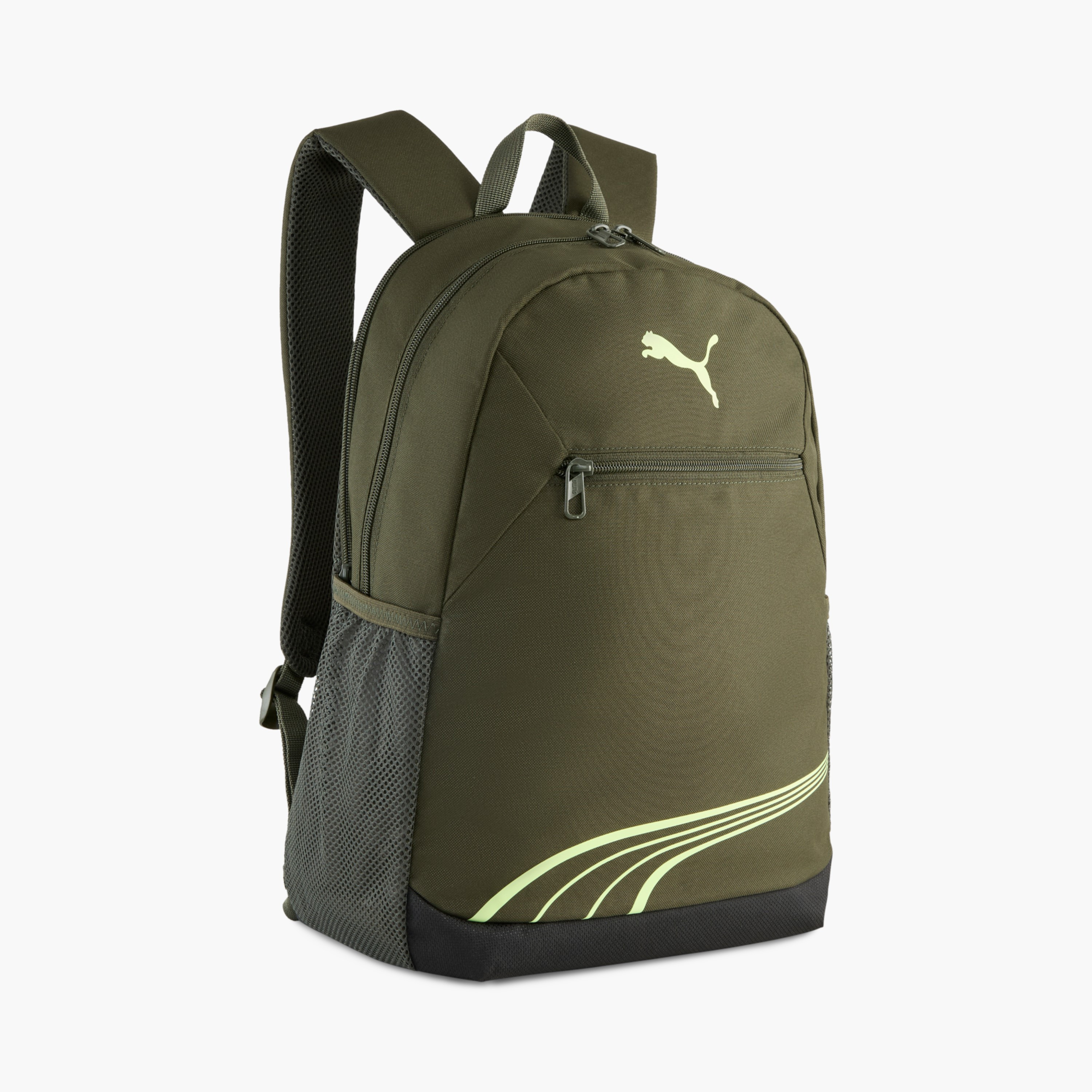Puma Logo Print School Backpack with Adjustable Shoulder Straps and Zip Closure-school-bagsandbackpacks-backpacks-image-1