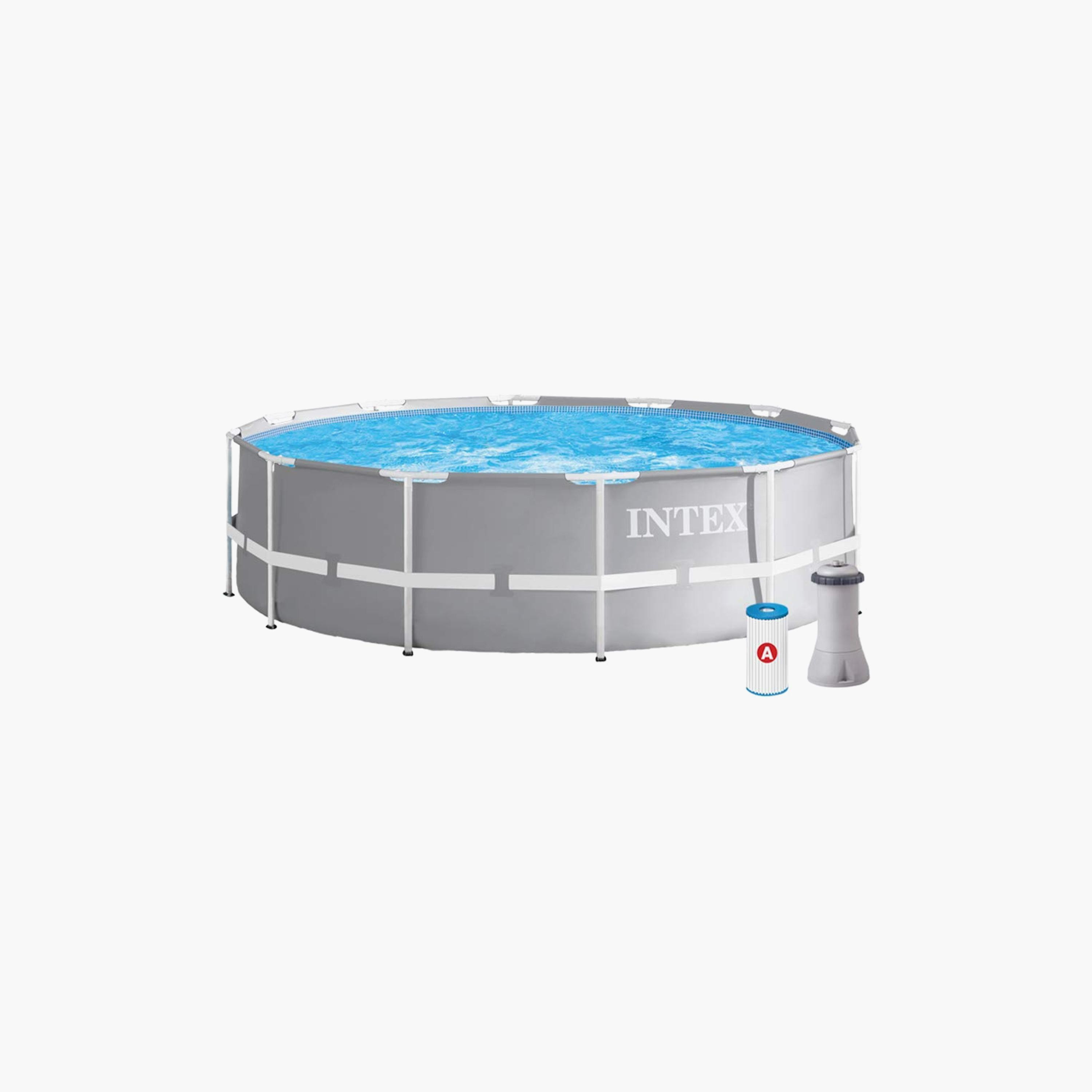 مجموعة حمام سباحة بريزم فريم بريميوم - 12 × 12 × 3.3 قدم من إنتكس-toys-outdoor-poolandbeach-pools-image-1