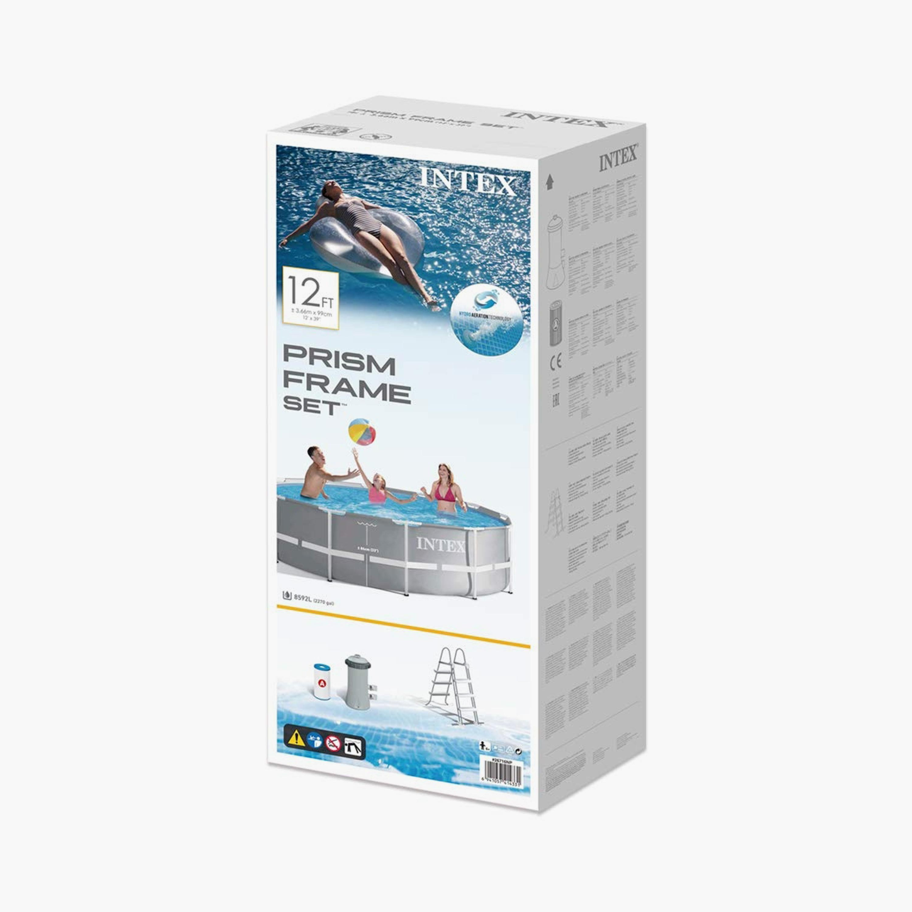 مجموعة حمام سباحة بريزم فريم بريميوم - 12 × 12 × 3.3 قدم من إنتكس-toys-outdoor-poolandbeach-pools-image-4