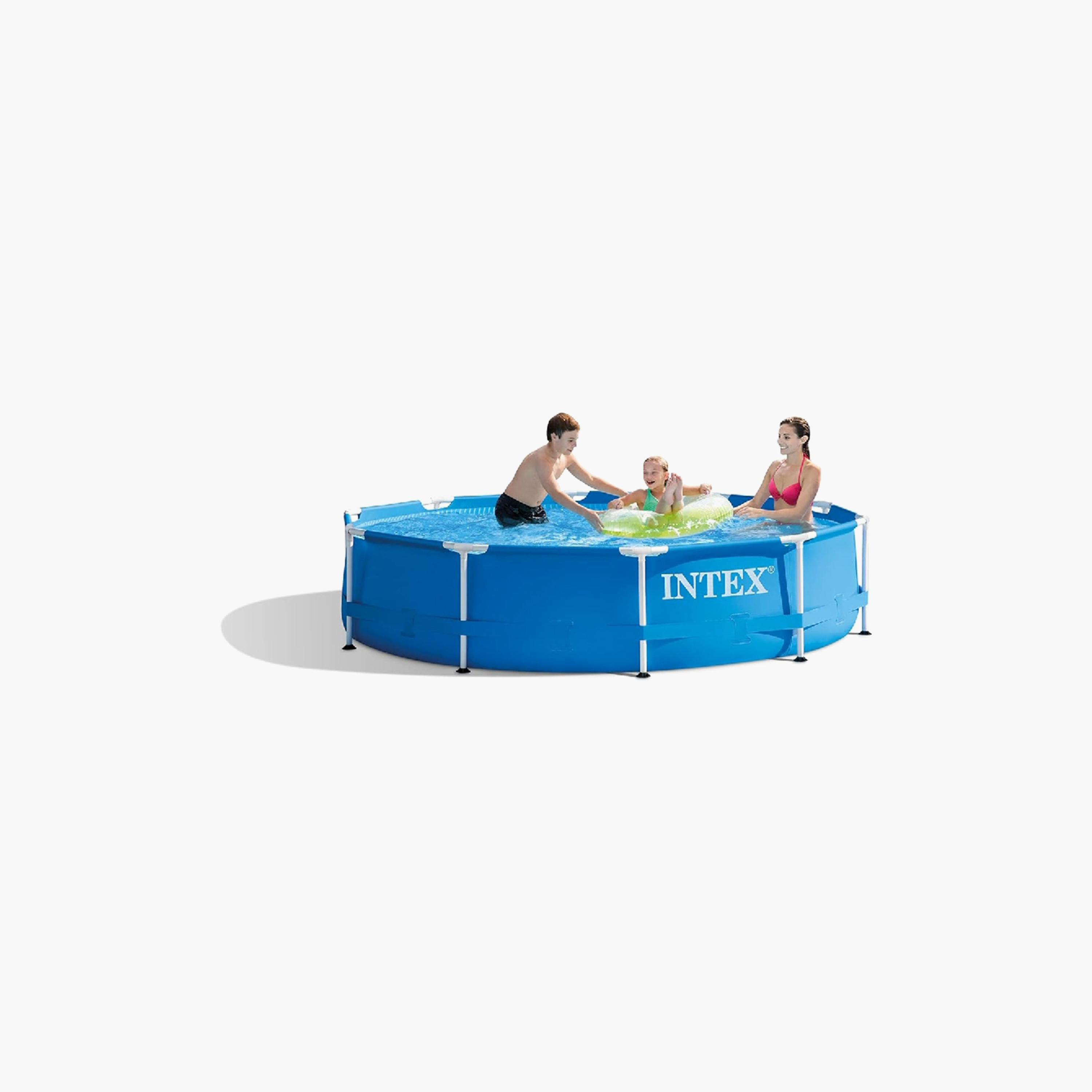Intex Metal Frame Pool with Pump - 10 x 10 x 2.5 ft-toys-outdoor-poolandbeach-pools-image-2