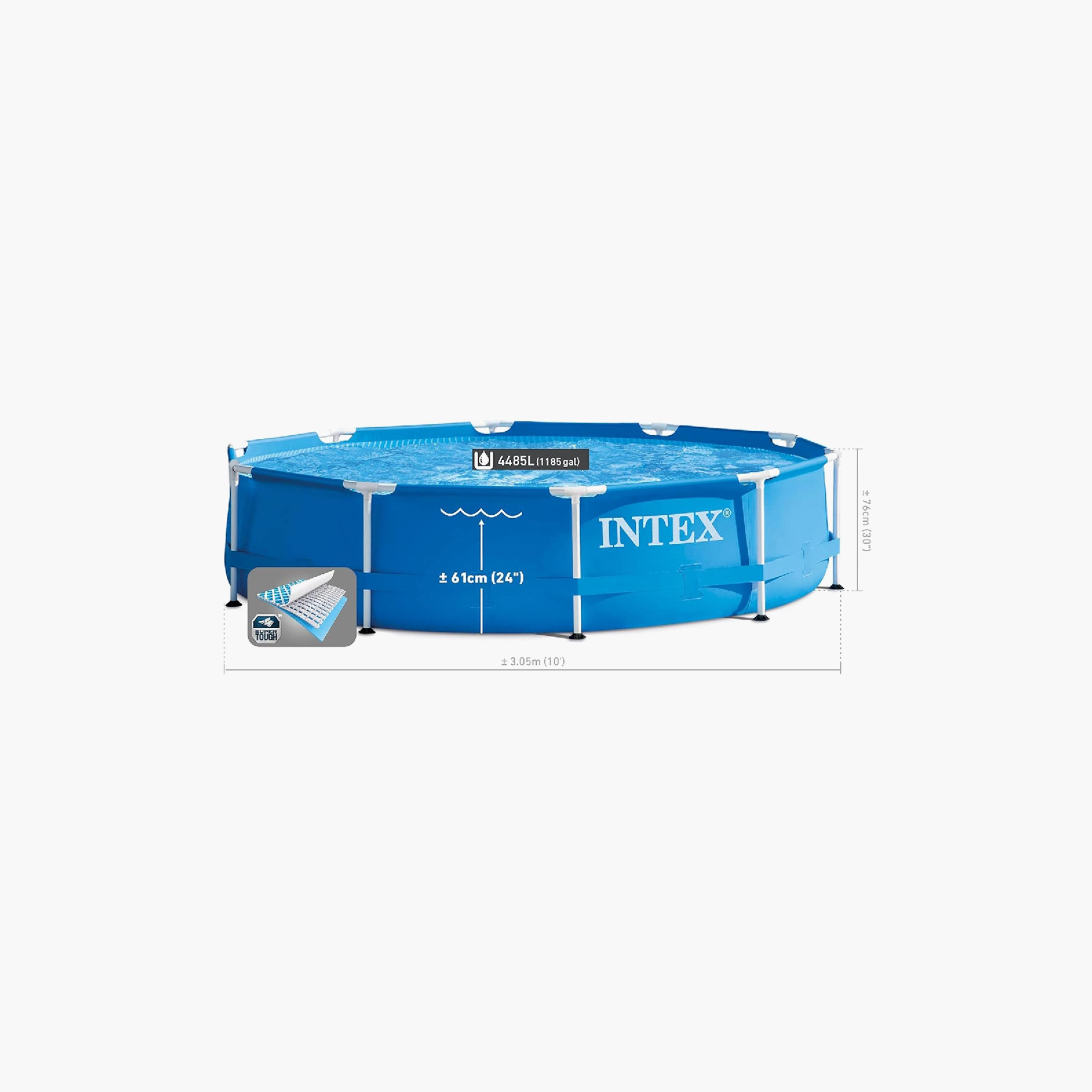 Intex Metal Frame Pool with Pump - 10 x 10 x 2.5 ft-toys-outdoor-poolandbeach-pools-image-4