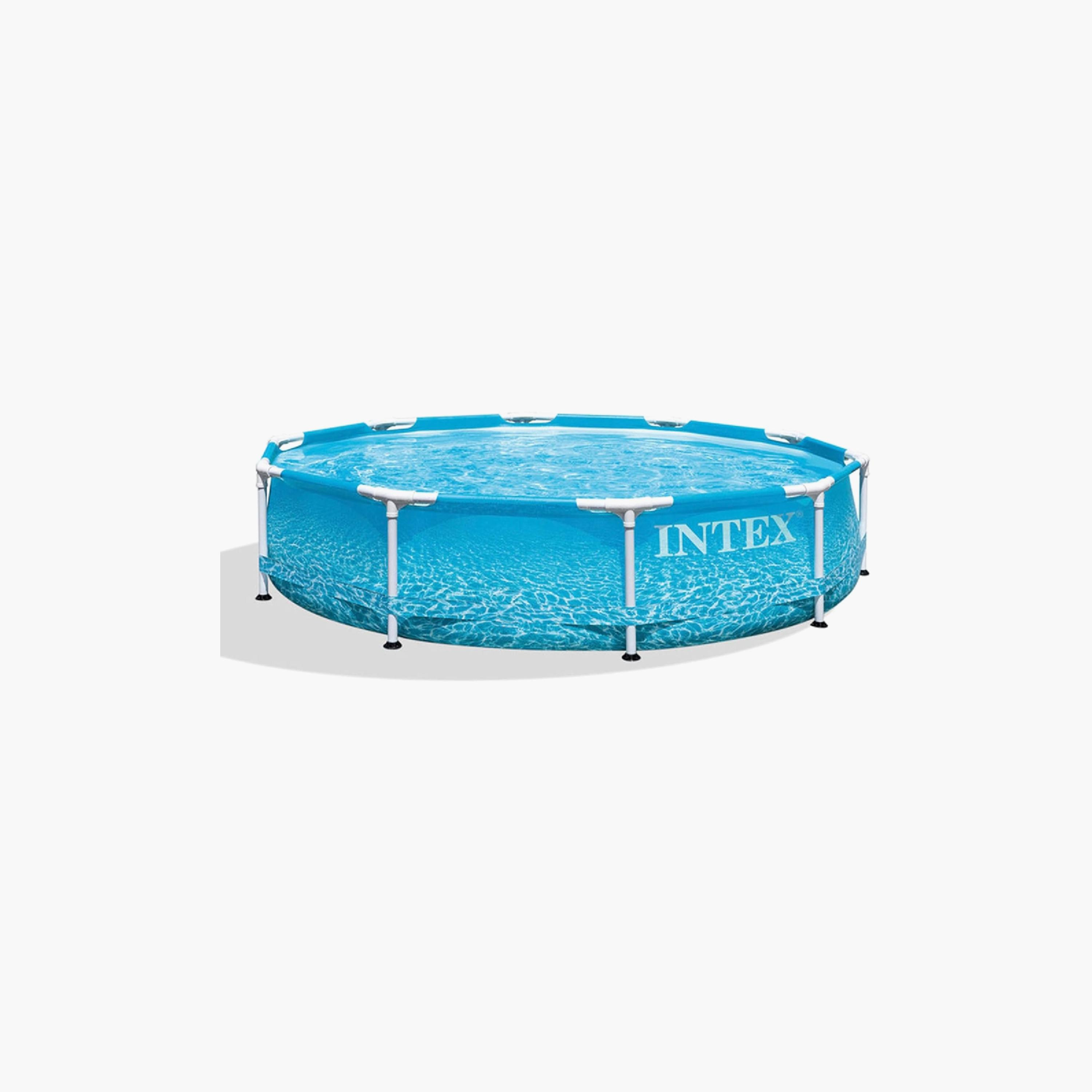 Intex Beachside Metal Frame Pool - 10 x 10 x 2.5 ft-toys-outdoor-poolandbeach-floatsandboats-image-1