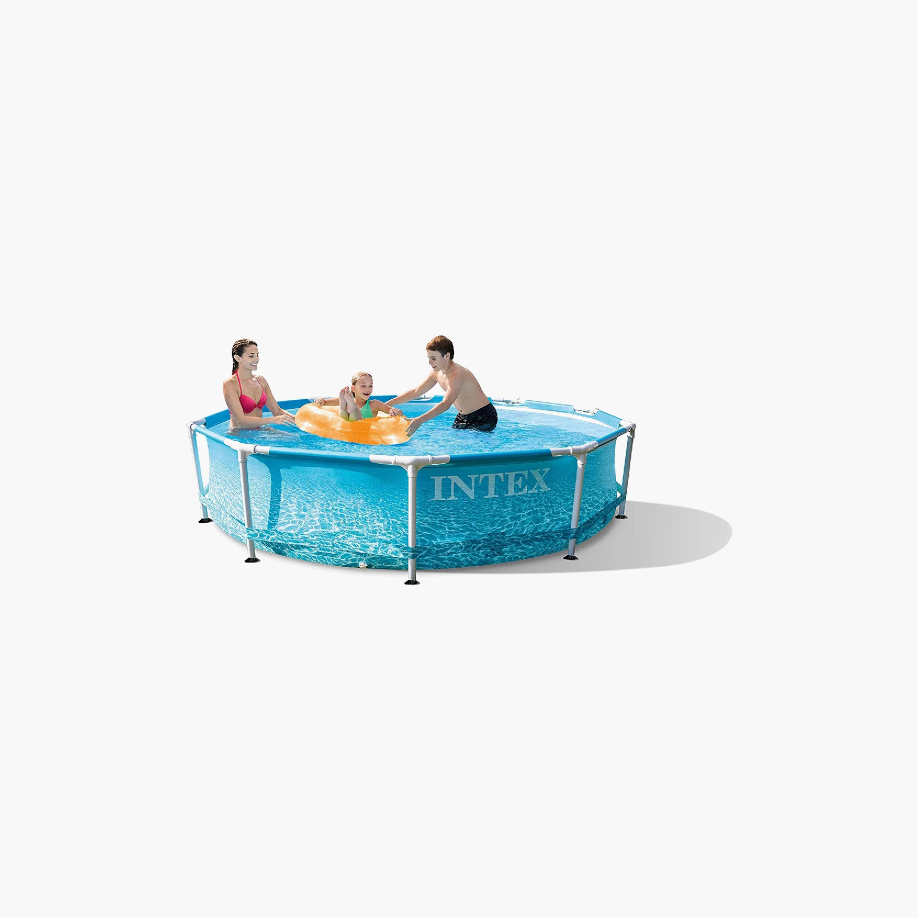 Intex Beachside Metal Frame Pool - 10 x 10 x 2.5 ft-toys-outdoor-poolandbeach-floatsandboats-image-2