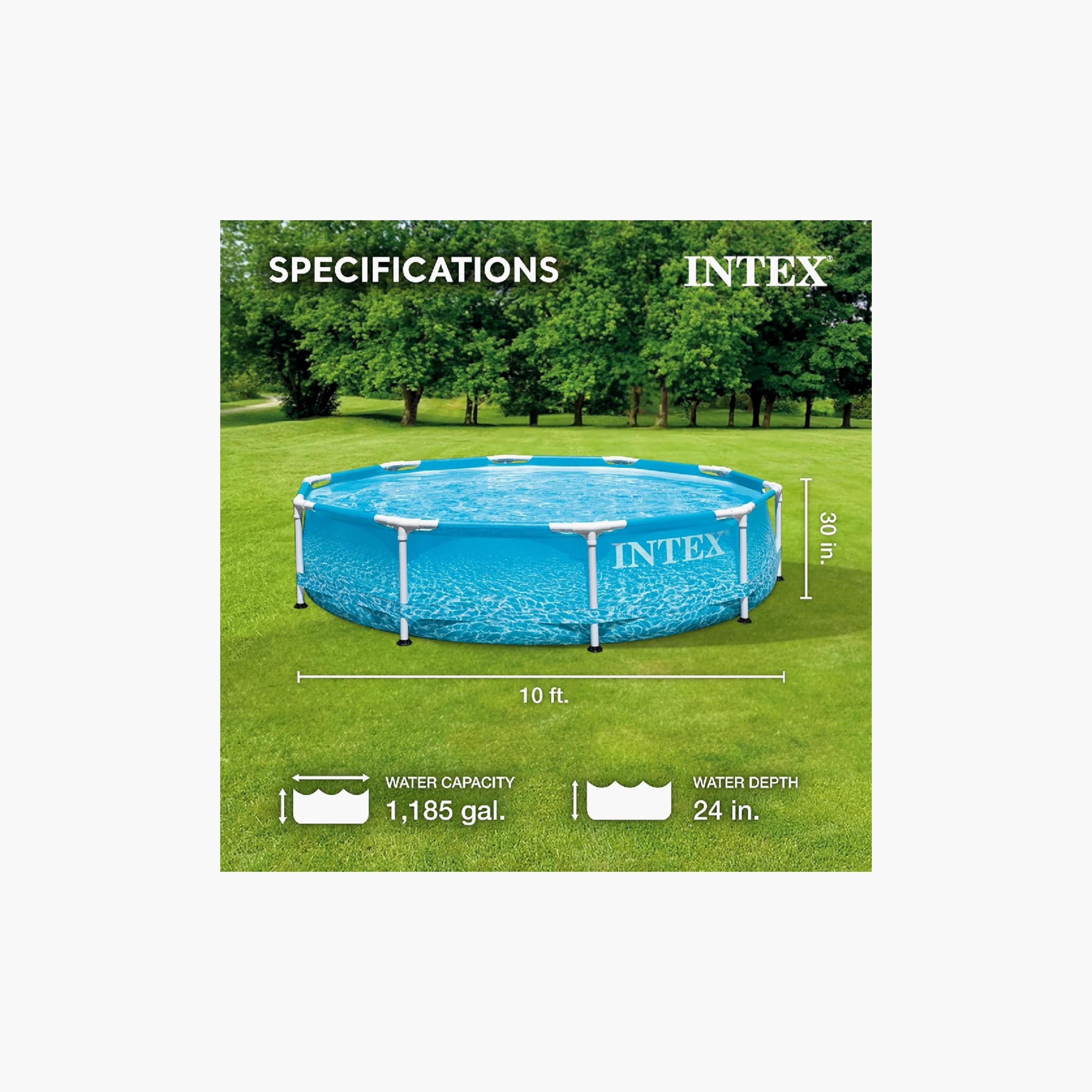 Intex Beachside Metal Frame Pool - 10 x 10 x 2.5 ft-toys-outdoor-poolandbeach-floatsandboats-image-3