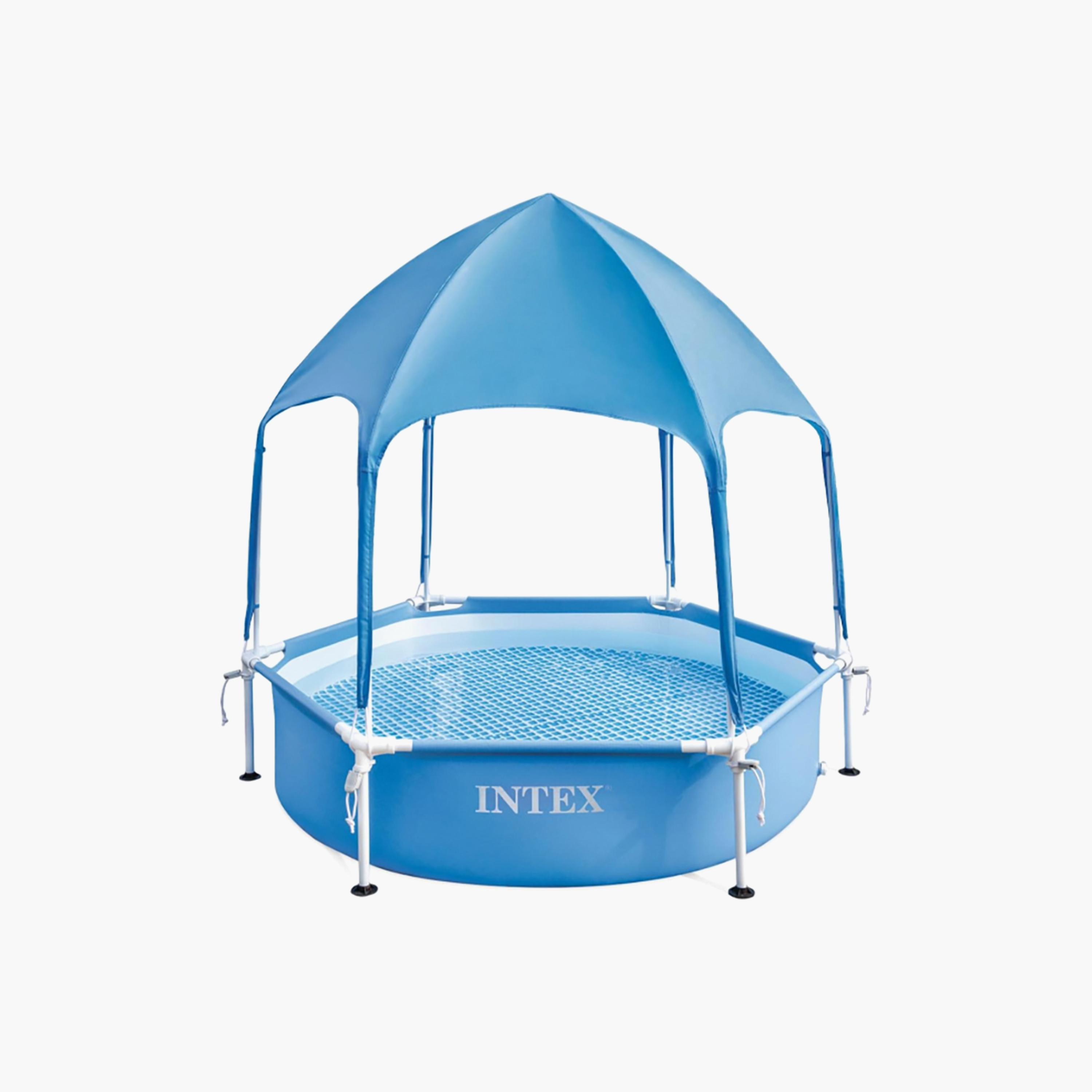 مسبح بإطار معدني مع مظلة - 6 × 6 × 1.5 قدم من إنتكس-toys-outdoor-poolandbeach-pools-image-1