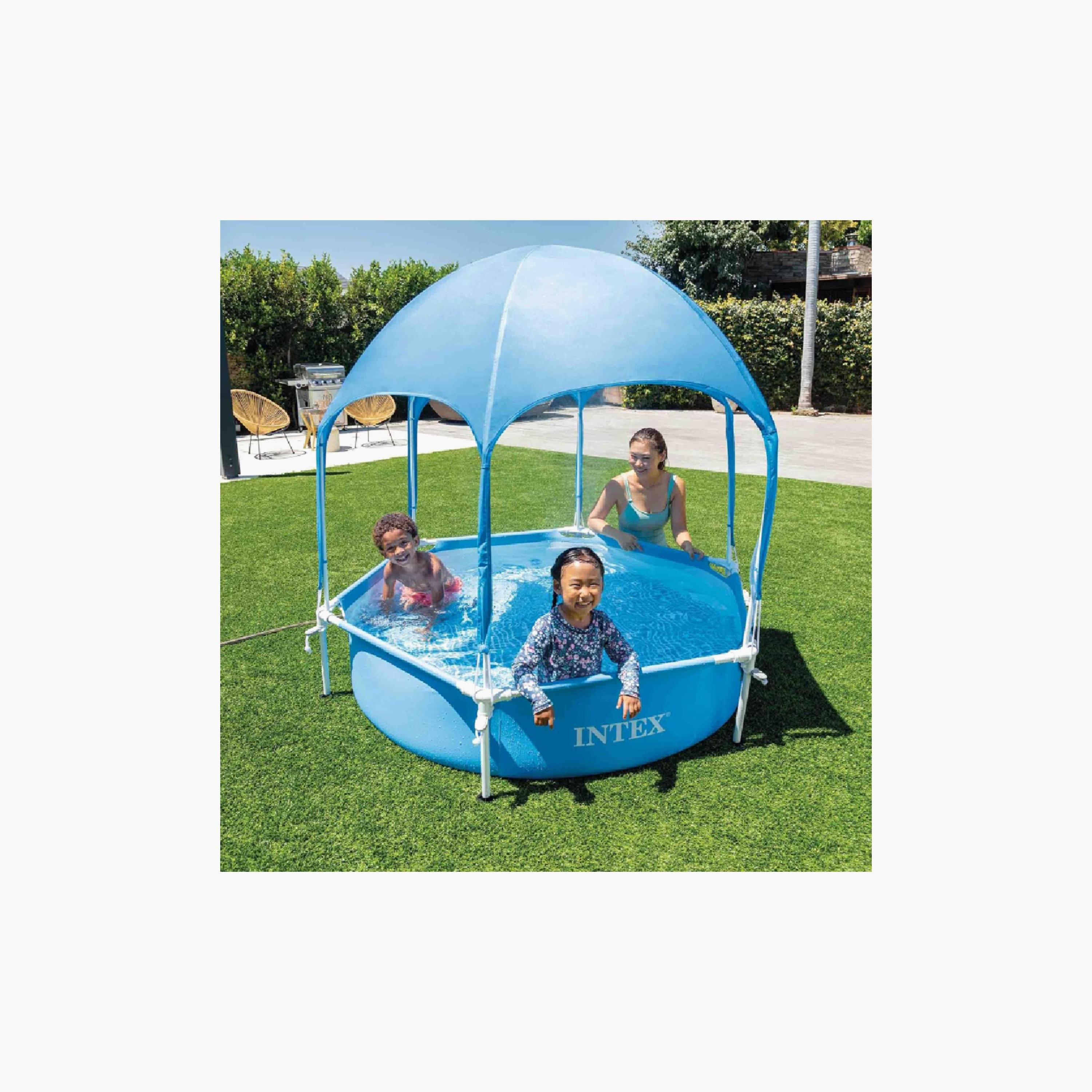 مسبح بإطار معدني مع مظلة - 6 × 6 × 1.5 قدم من إنتكس-toys-outdoor-poolandbeach-pools-image-2