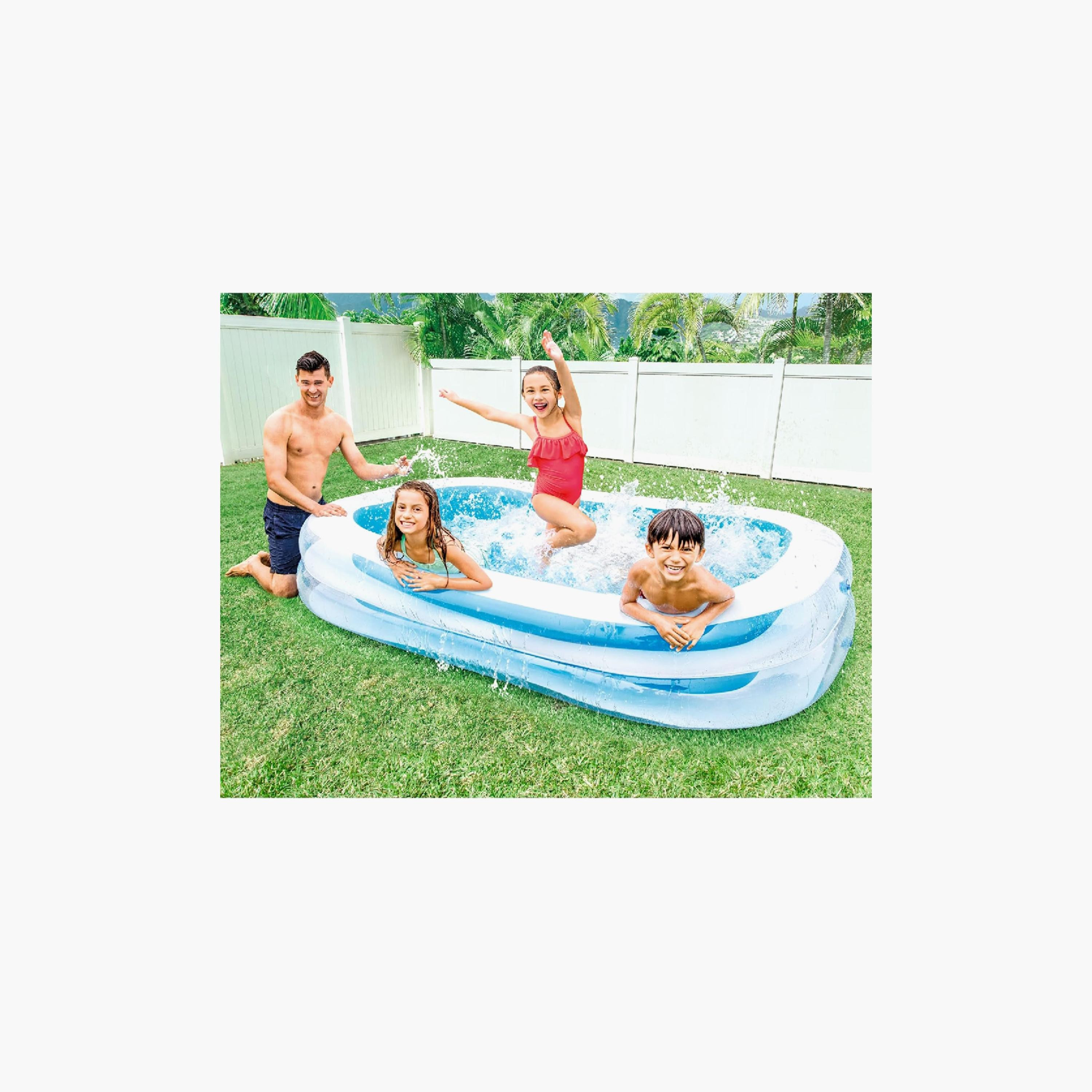 Intex Inflatable Family Swim Centre Pool with Repair Patch kit & Drain Plug - 8.5 x 5.7 x 1.8 ft-toys-outdoor-poolandbeach-floatsandboats-image-3
