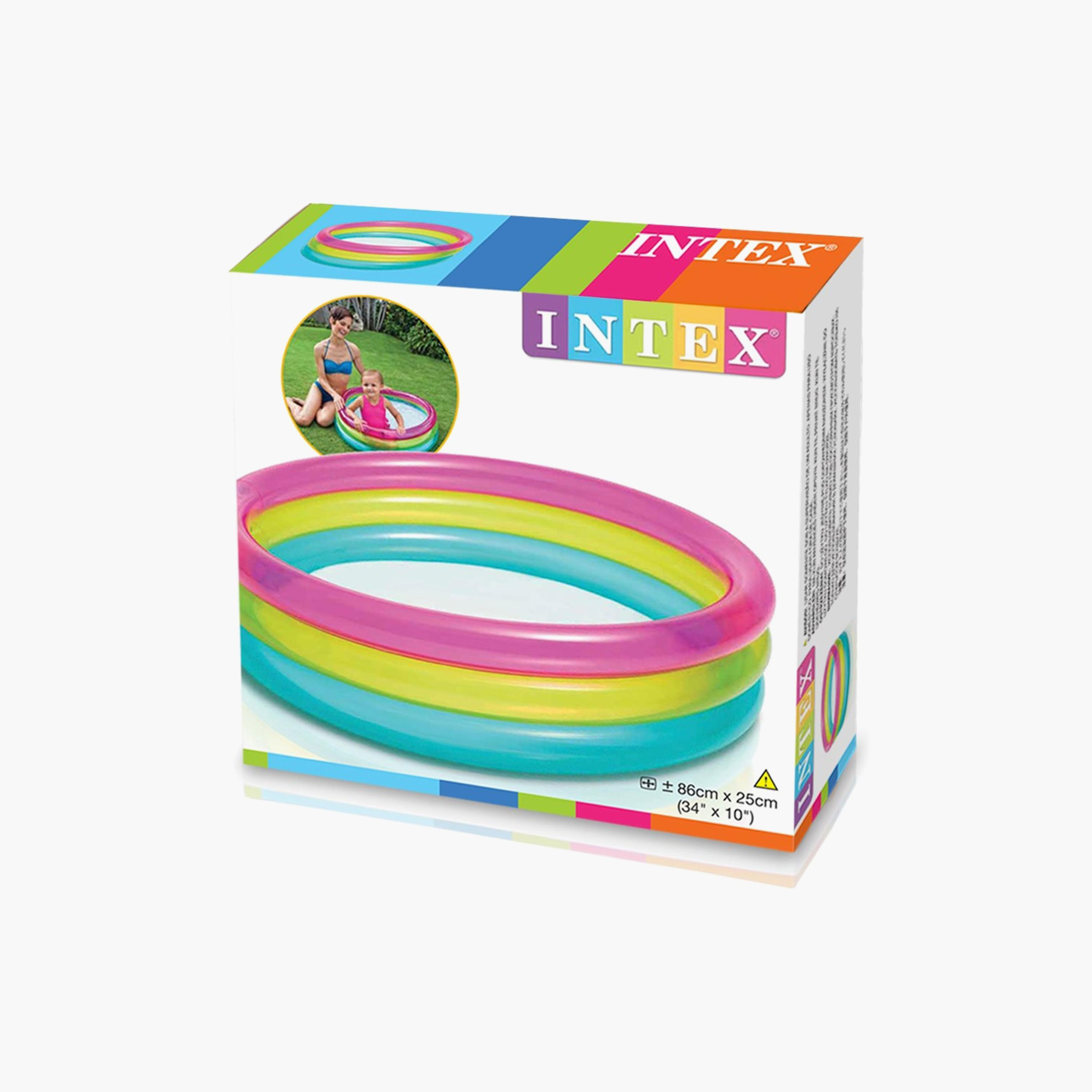Intex Inflatable 3 Ring Rainbow Baby Pool - 2.82 x 2.82 x 0.8 ft-toys-outdoor-poolandbeach-pools-image-3