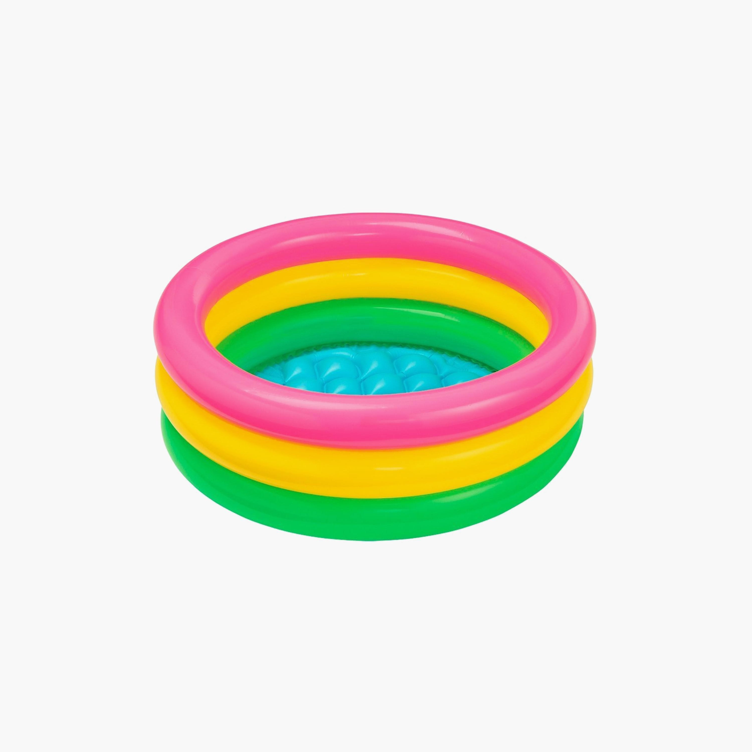 Intex Inflatable 3 Ring Sunset Glow Baby Pool with Repair Patch Kit - 2 x 2 x 0.7 ft-toys-outdoor-poolandbeach-pools-image-1