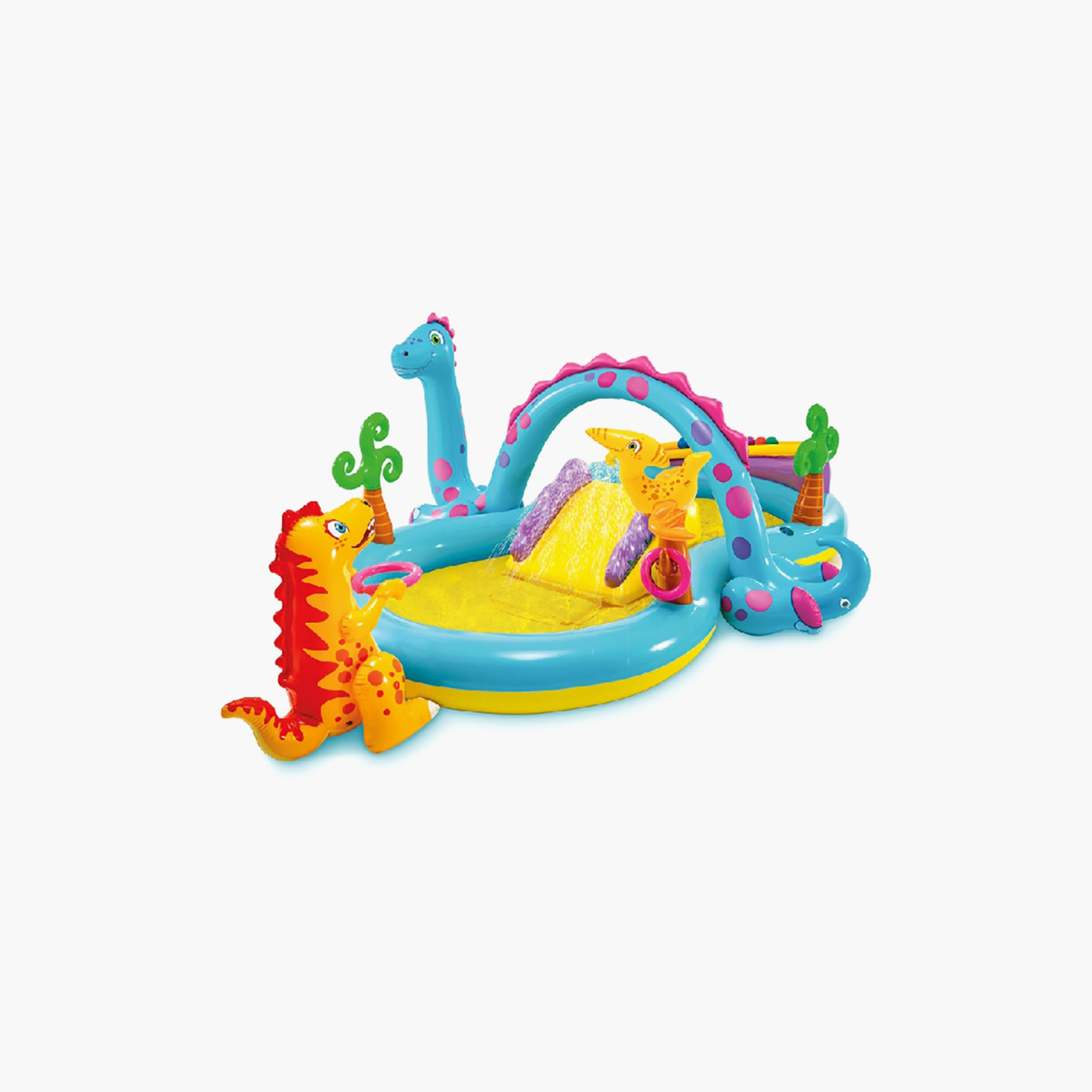 Intex Inflatable Dinoland Play Centre with Repair Patch Kit with Drain Plug - 3 Years+-toys-outdoor-poolandbeach-floatsandboats-image-1