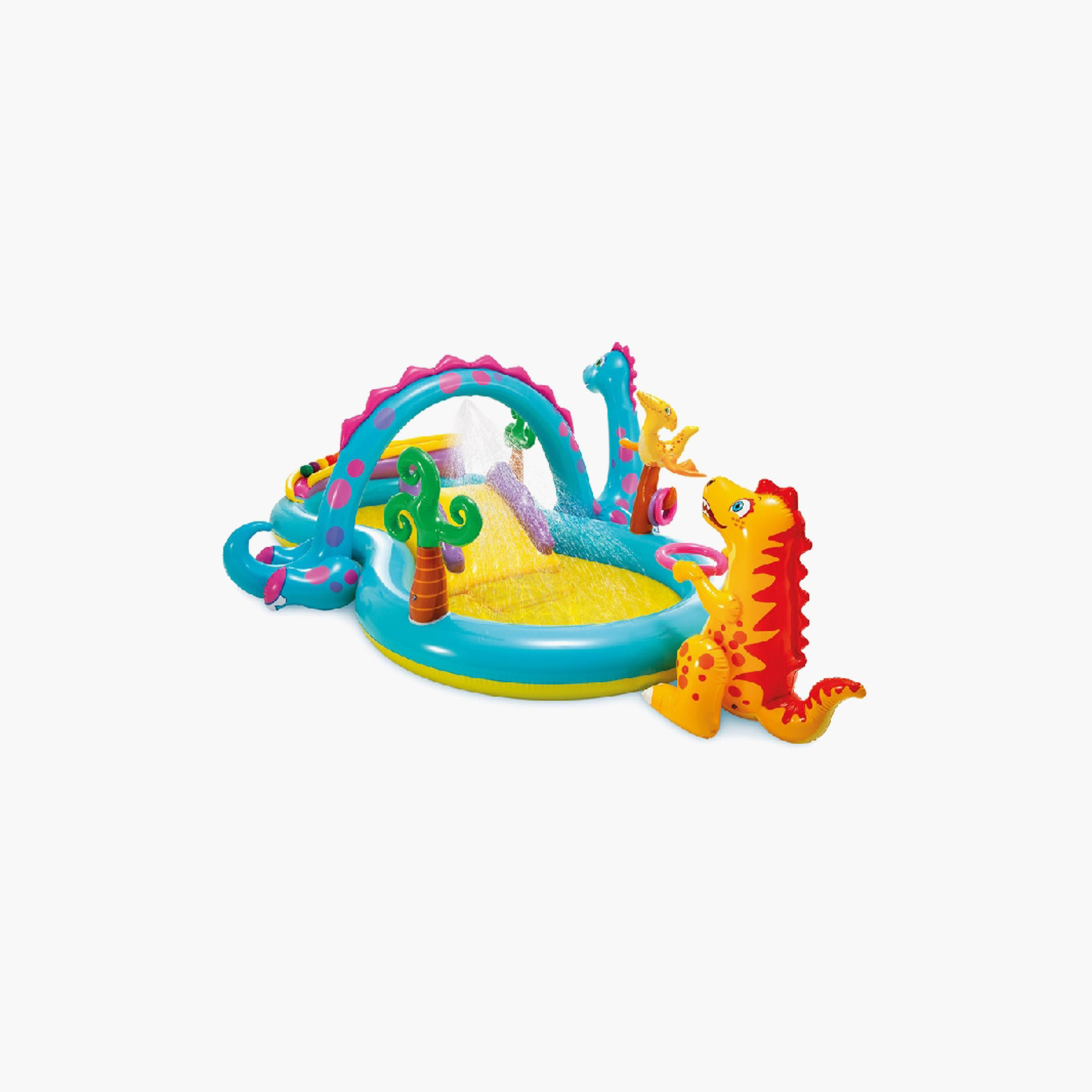 Intex Inflatable Dinoland Play Centre with Repair Patch Kit with Drain Plug - 3 Years+-toys-outdoor-poolandbeach-floatsandboats-image-2