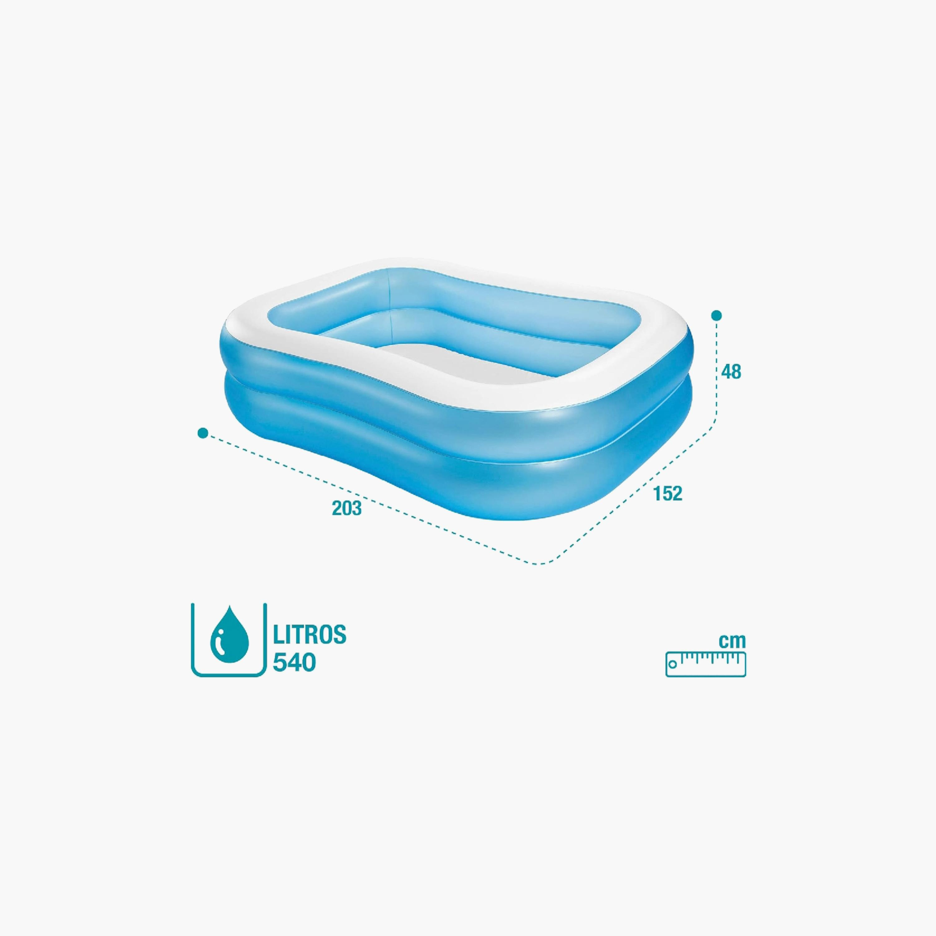 Intex Inflatable Swim Center Family Pool with Repair Patch Kit - 6.6 x 4.9 x 0.6 ft-toys-outdoor-poolandbeach-pools-image-2