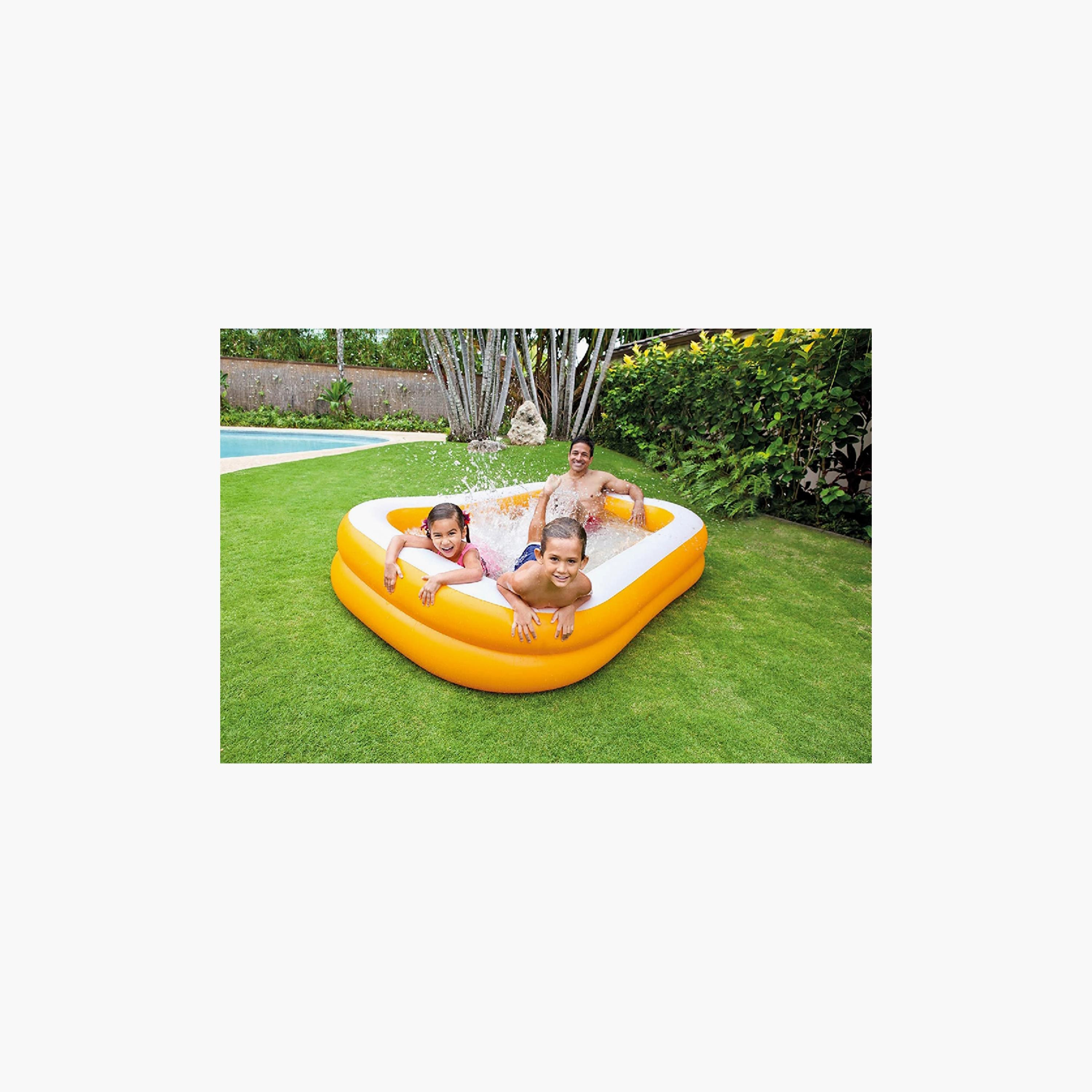 Intex Mandarin Swim Center Family Pool with Repair Patch kit & Drain Plug - 7.5 x 4.8 x 1.5 ft-toys-outdoor-poolandbeach-floatsandboats-image-4