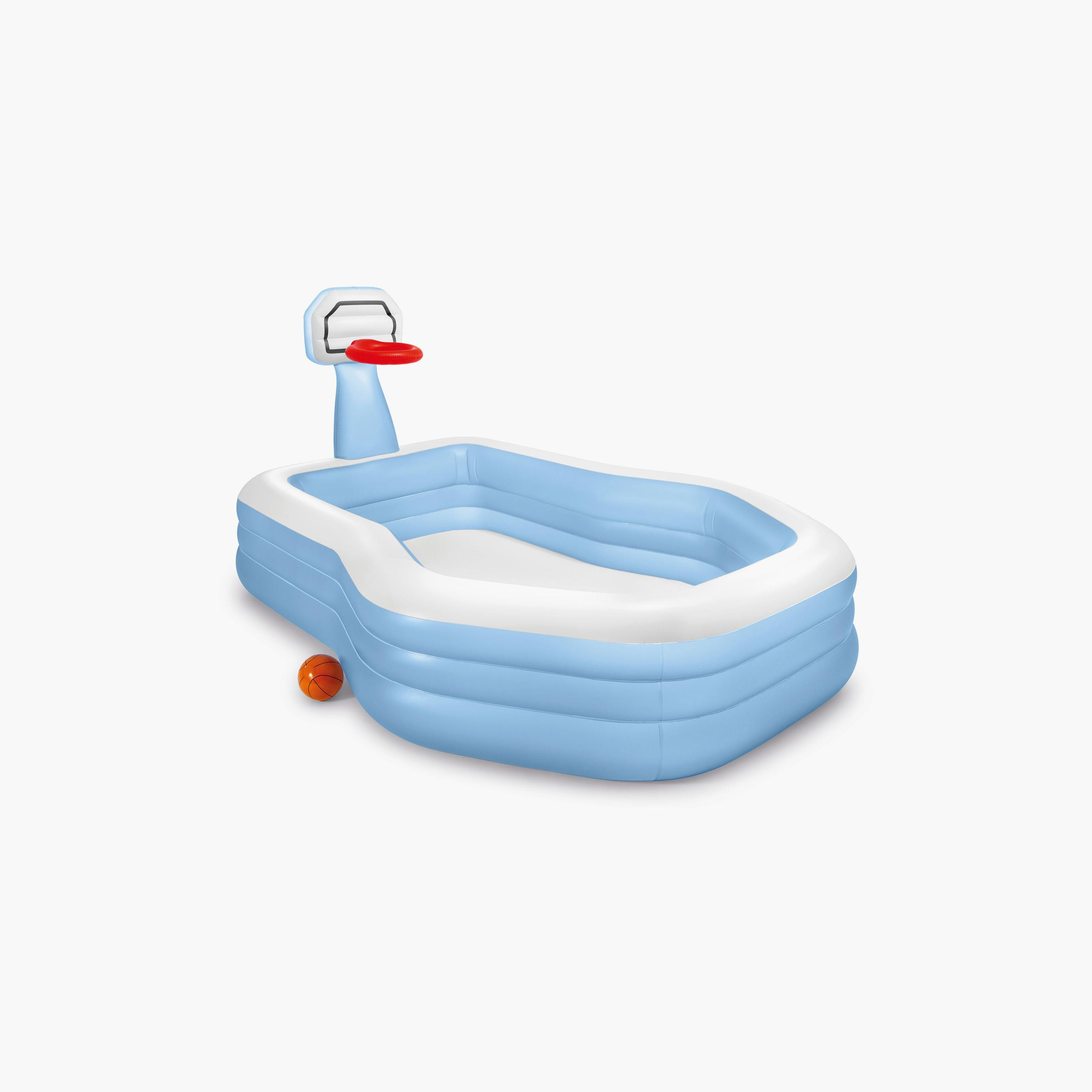 Intex Swim Center Shoot-in-Hoops Family Pool with Repair Patch Kit, Basketball & Drain Plug-toys-outdoor-poolandbeach-pools-image-1