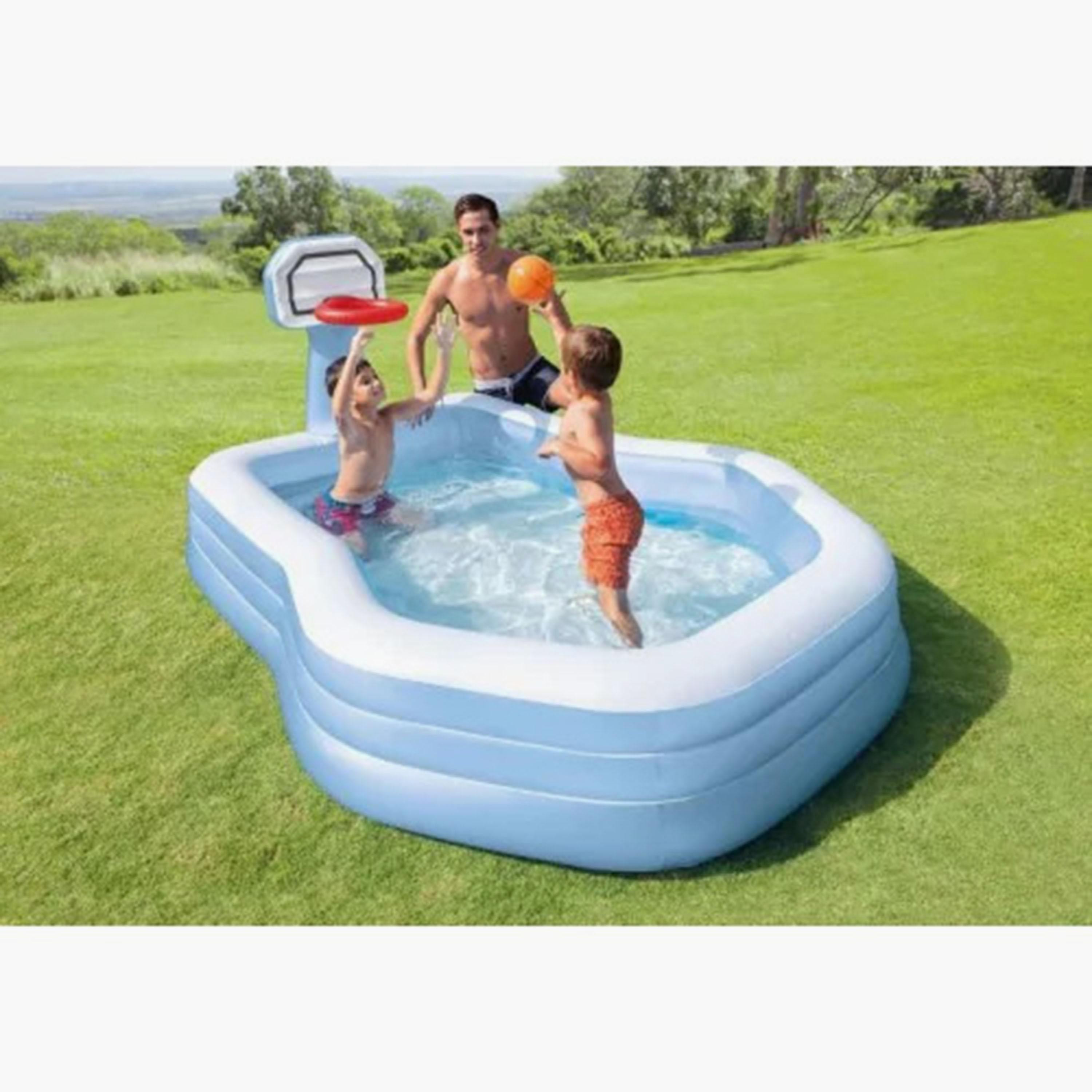 Intex Swim Center Shoot-in-Hoops Family Pool with Repair Patch Kit, Basketball & Drain Plug-toys-outdoor-poolandbeach-pools-image-2