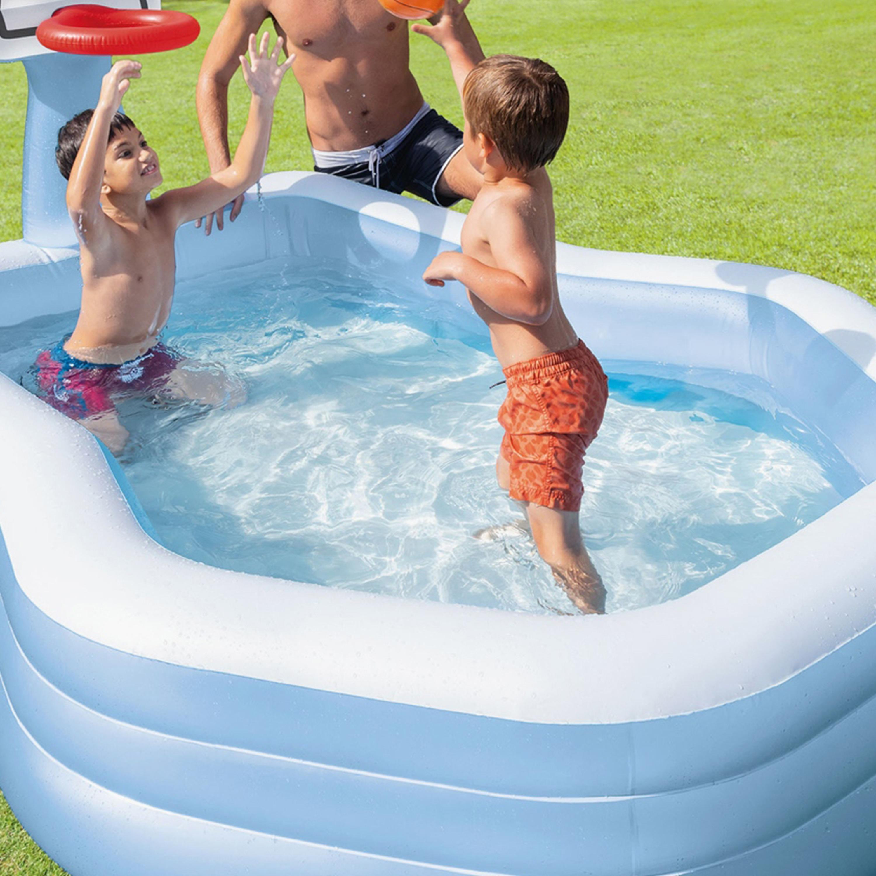 Intex Swim Center Shoot-in-Hoops Family Pool with Repair Patch Kit, Basketball & Drain Plug-toys-outdoor-poolandbeach-pools-image-3