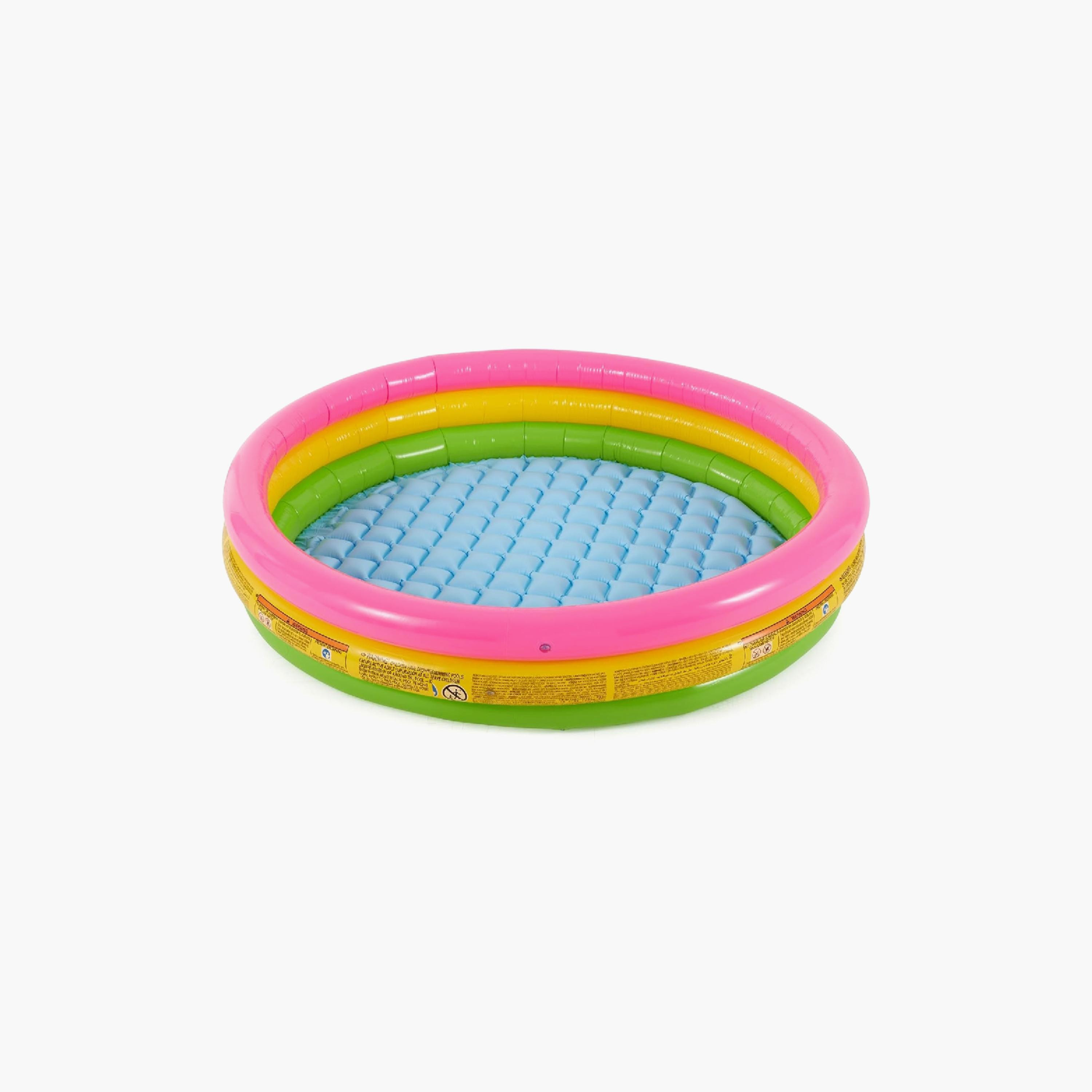 حوض سباحة قابل للنفخ بثلاث حلقات مع رقعة إصلاح - 4.82 × 1.08 قدم من إنتكس-toys-outdoor-poolandbeach-pools-image-2