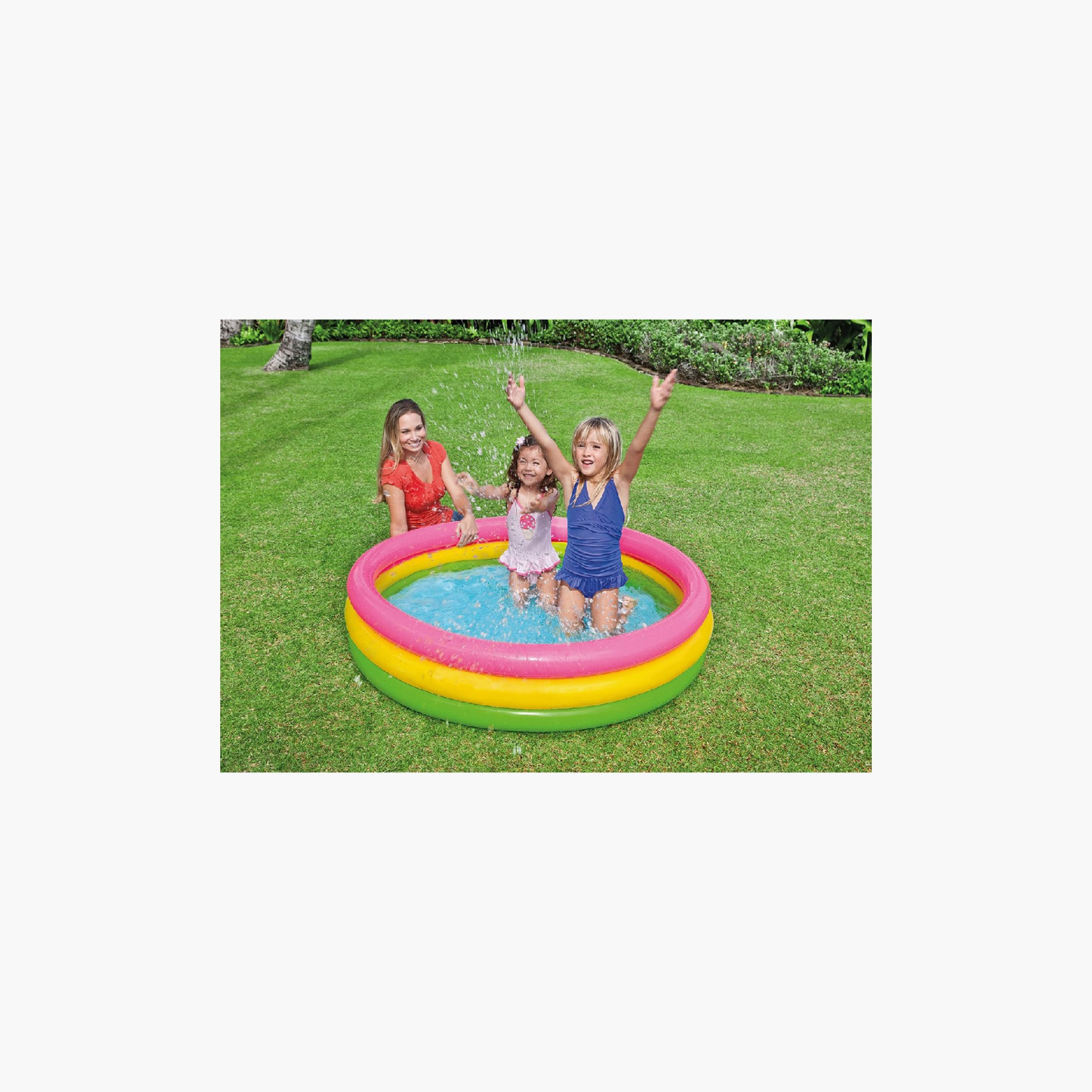حوض سباحة قابل للنفخ بثلاث حلقات مع رقعة إصلاح - 4.82 × 1.08 قدم من إنتكس-toys-outdoor-poolandbeach-pools-image-3