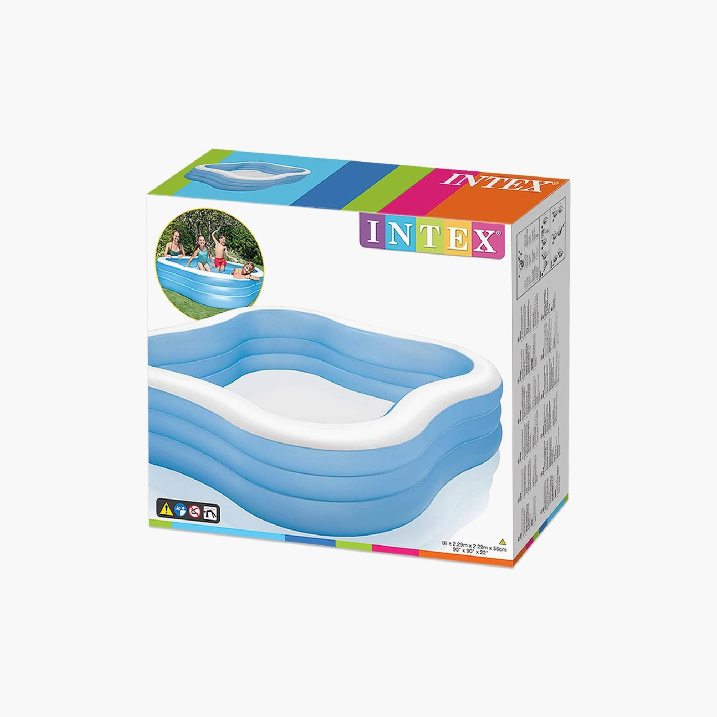 Intex Swim Center Inflatable Family Pool with Repair Patch & Drain Plug - 7.51 x 7.51 x 1.84 ft-toys-outdoor-poolandbeach-floatsandboats-image-4