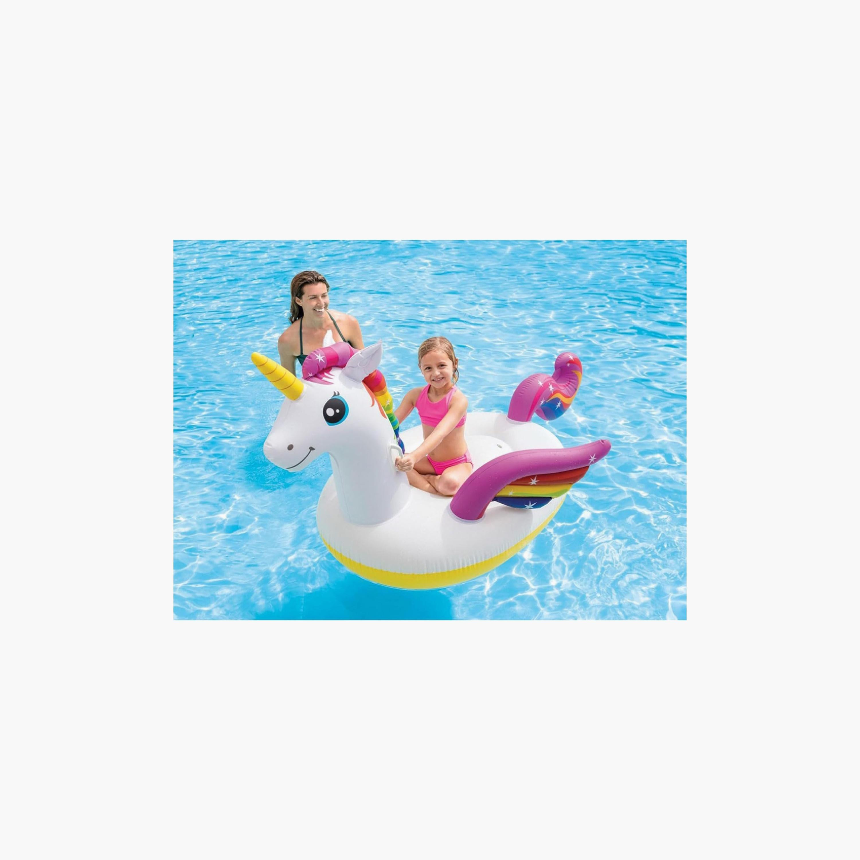 Intex Unicorn Pool Ride On Float with Repair Patch - 6.5 x 4.59 x 3.35 ft-toys-outdoor-poolandbeach-floatsandboats-image-3