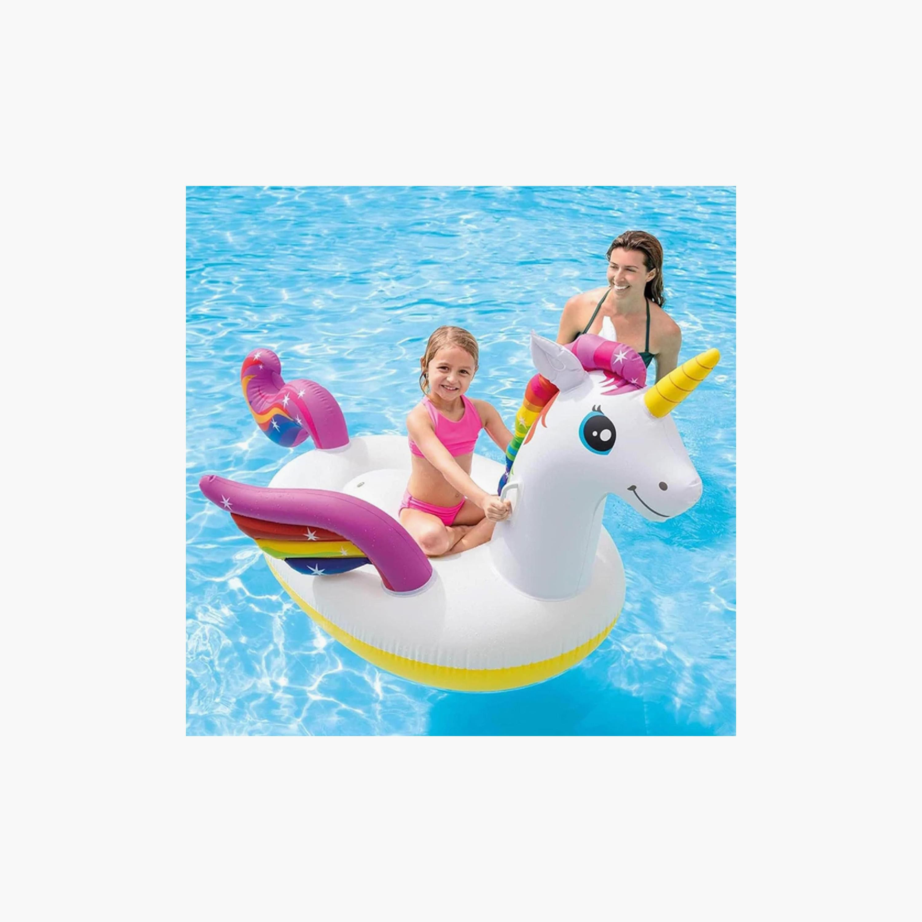 Intex Unicorn Pool Ride On Float with Repair Patch - 6.5 x 4.59 x 3.35 ft-toys-outdoor-poolandbeach-floatsandboats-image-4