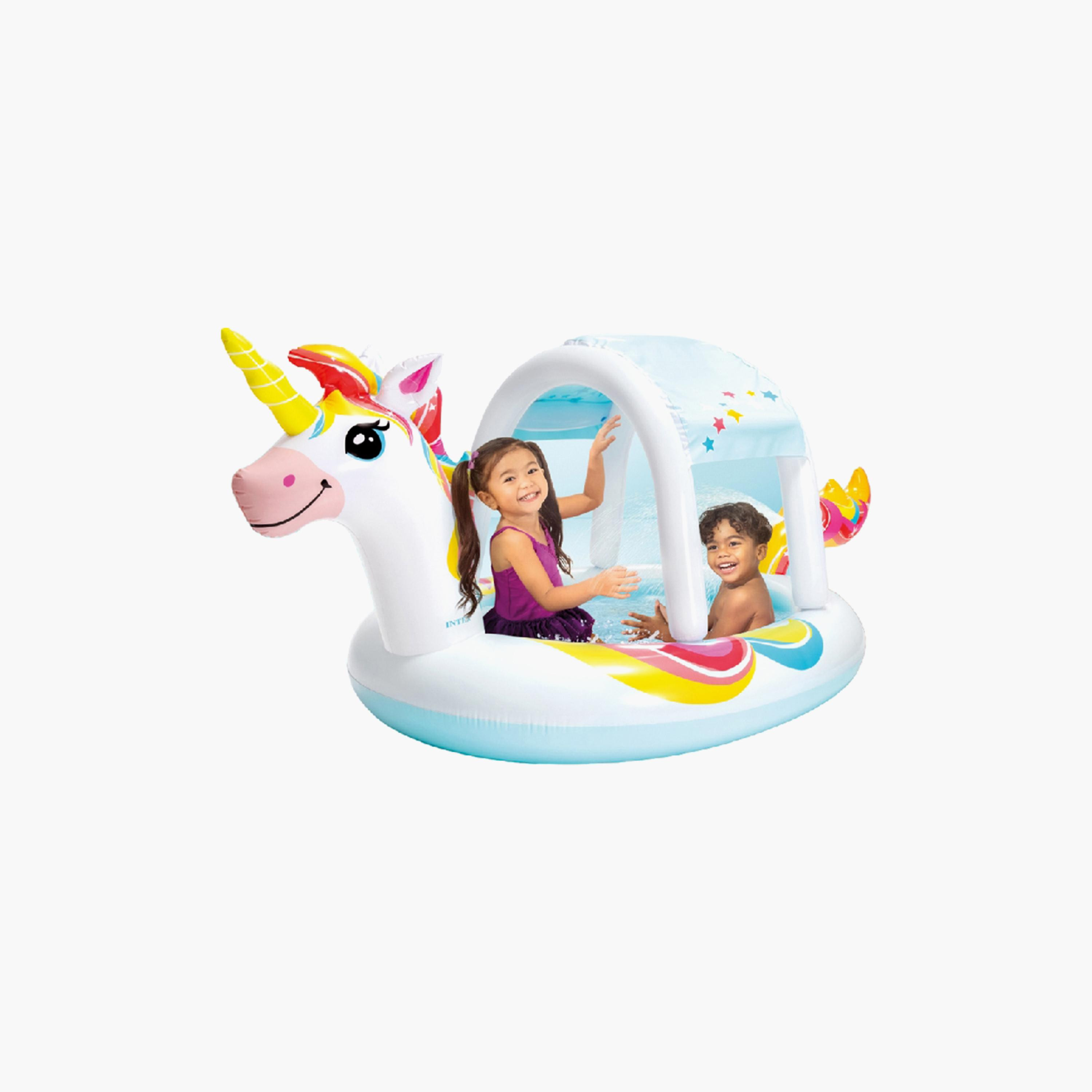Intex Unicorn Fountain Inflatable Pool with Repair Patch & Drain Plug - 8.33 x 4.33 x 3.58 ft-toys-outdoor-poolandbeach-poolaccessories-image-3