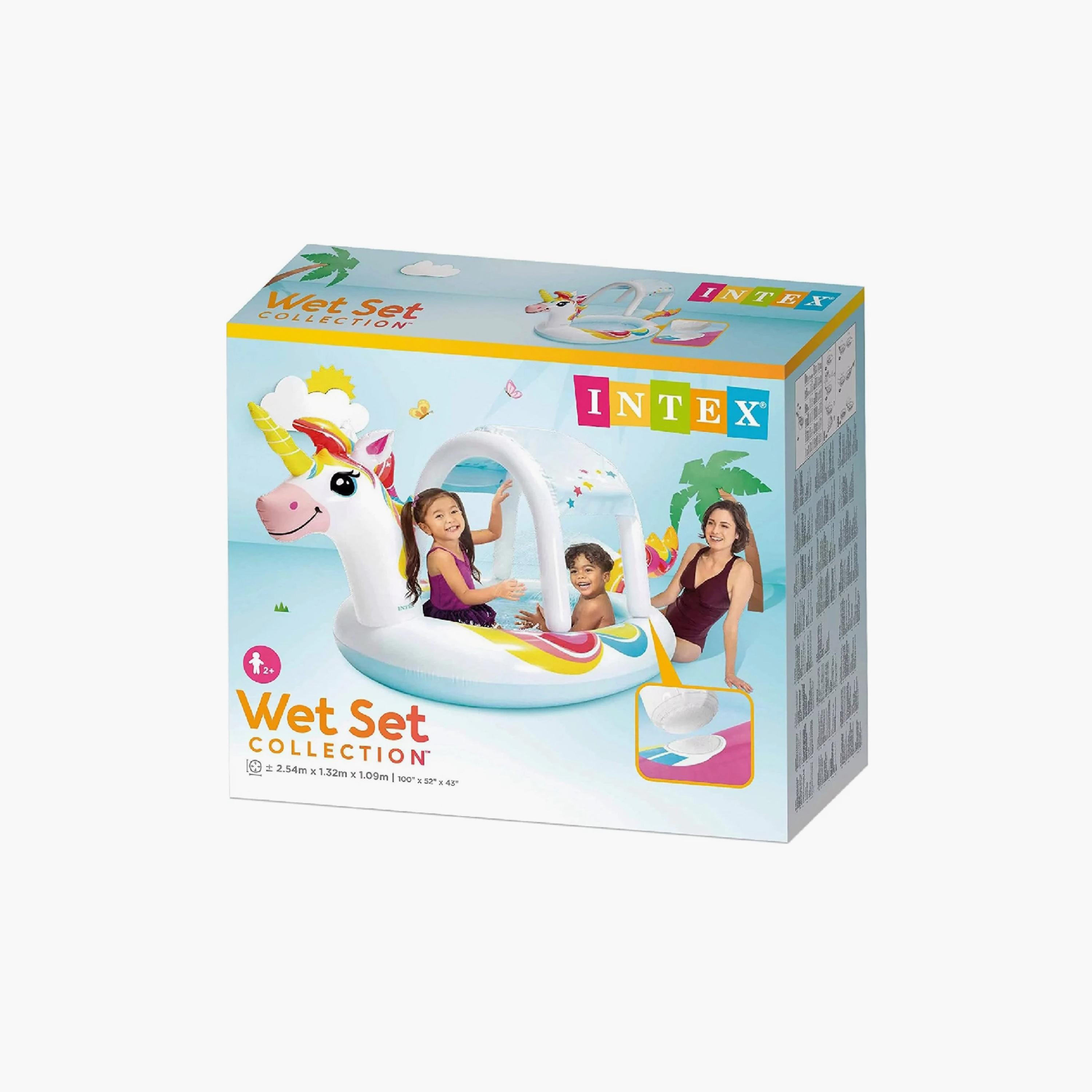 Intex Unicorn Fountain Inflatable Pool with Repair Patch & Drain Plug - 8.33 x 4.33 x 3.58 ft-toys-outdoor-poolandbeach-poolaccessories-image-4