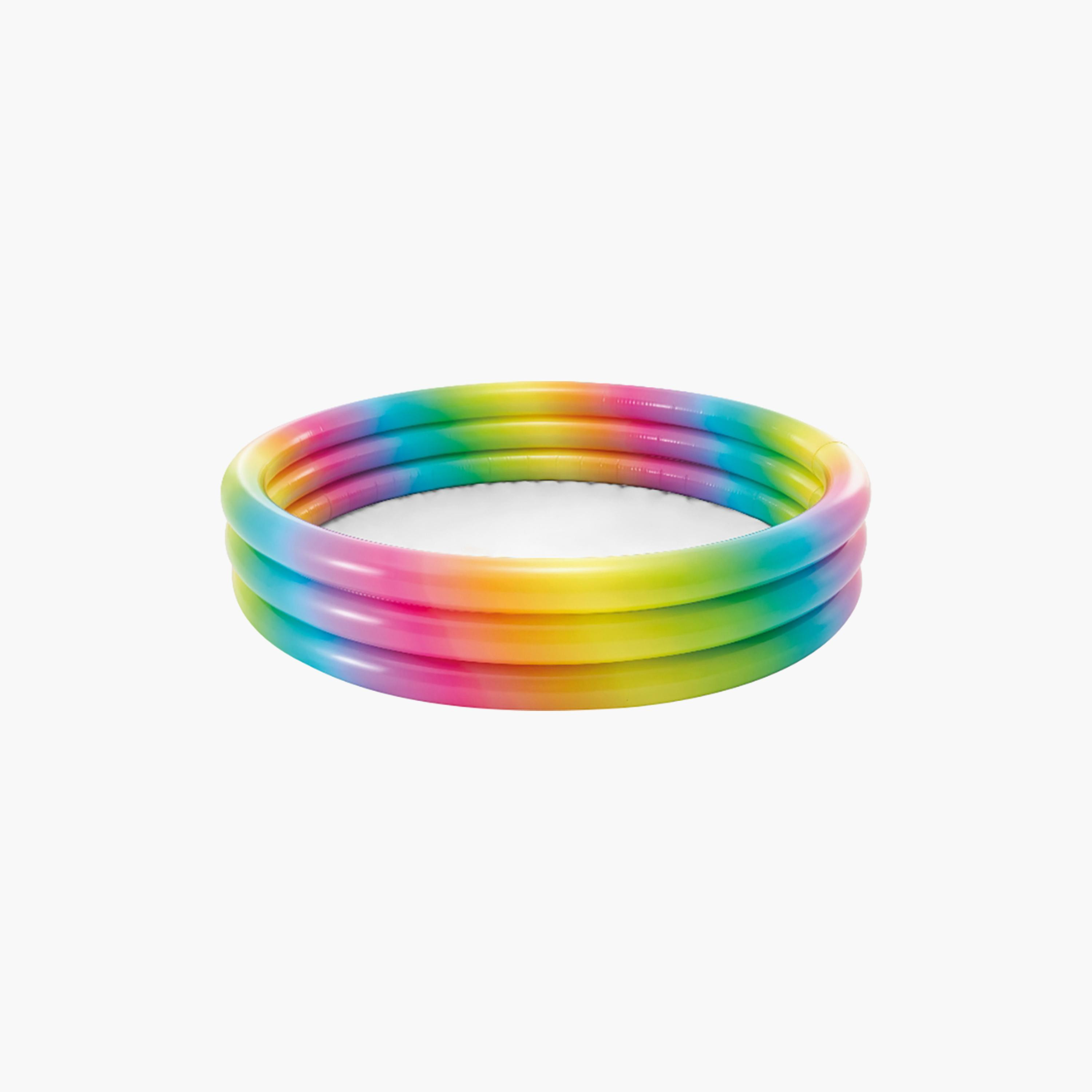 Intex 3 Equal Rings Rainbow Inflatable Pool with Repair Patch - 4.82 x 1.08 ft-toys-outdoor-poolandbeach-poolaccessories-image-1